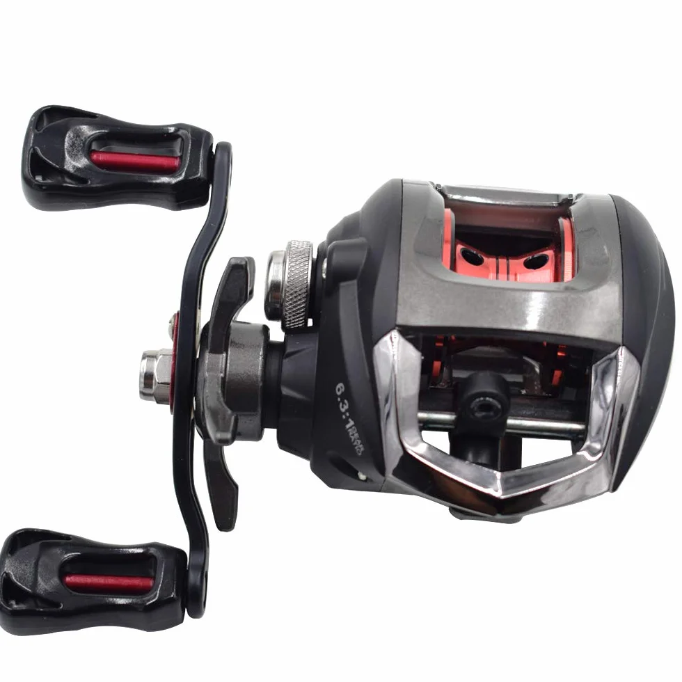 Diwa Baitcasting Carretes de Pesca Carretes de Agua Salada de Agua Dulce Spincasting Carretes de Fibra de Carbono Arrastre 18 LBS 12 + 1 Rodamientos de Bolas de Acero Inoxidable Blindados Carrete
