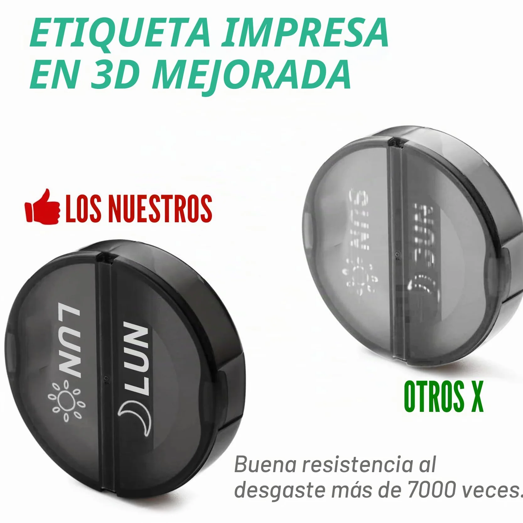Pastillero Semanal 2 Tomas 7 Dias XL Grande 14 Compartimentos Viaje Organizador Vitaminas Negro