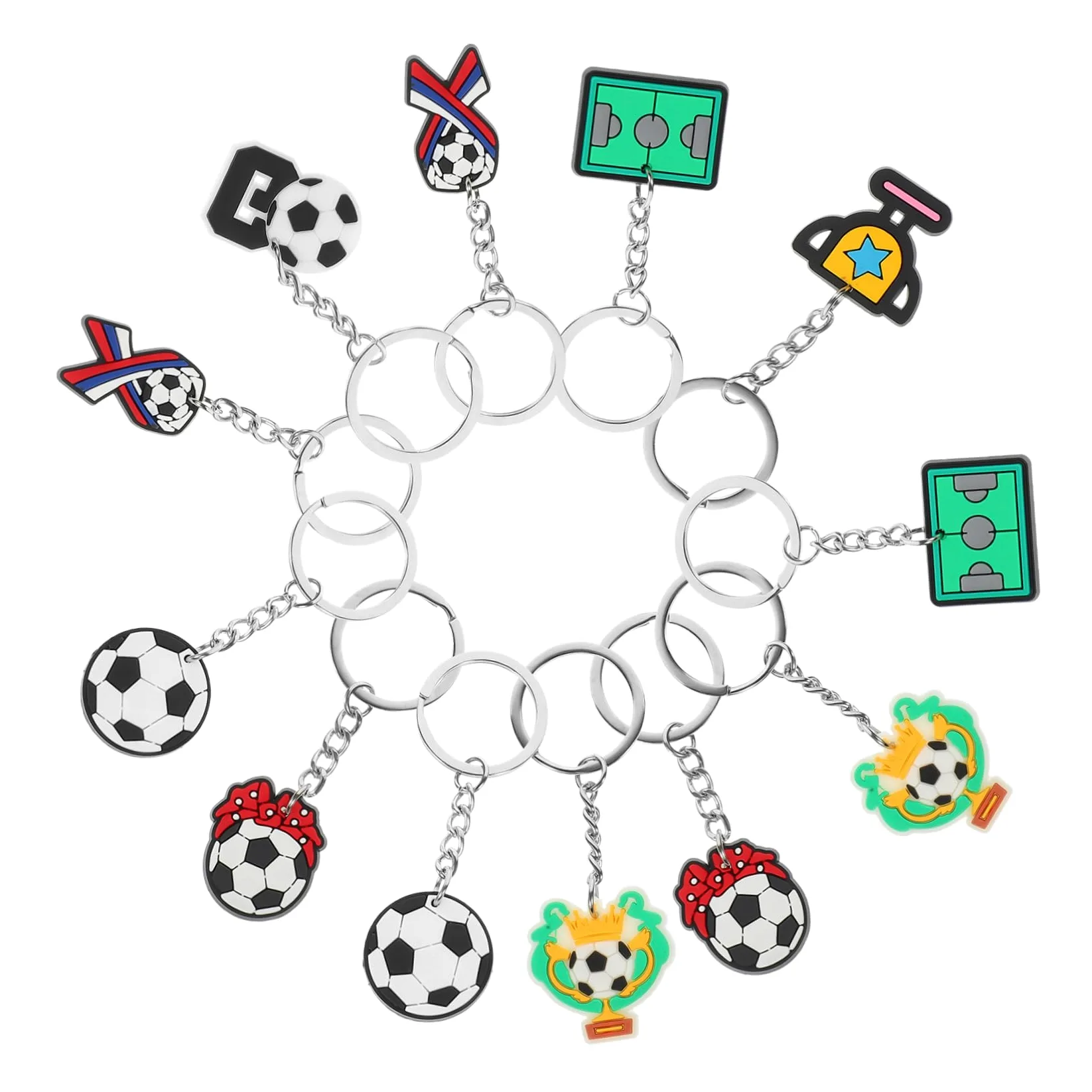Abaodam 5 Series Llaveros De Fútbol Colgante Decorativo Llaveros Pequeños Para Decorar Y Claves Para Aficionados Fútbol 35 Piezas X 5