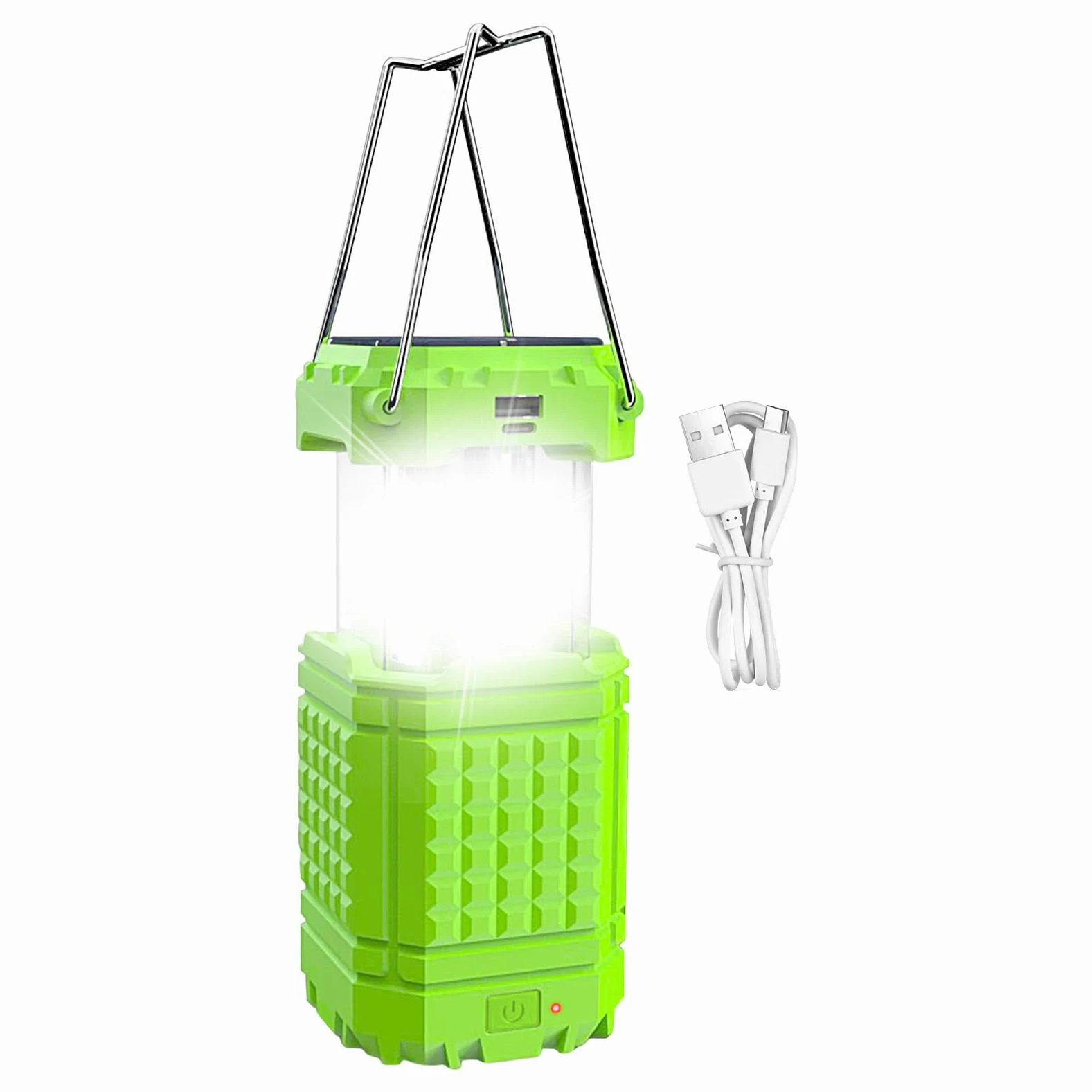Linterna de Camping Linterna Plegable | Linterna Solar con Carga USB Para barbacoa, reparación de coche, senderismo, pesca, escalada, jardín y patio