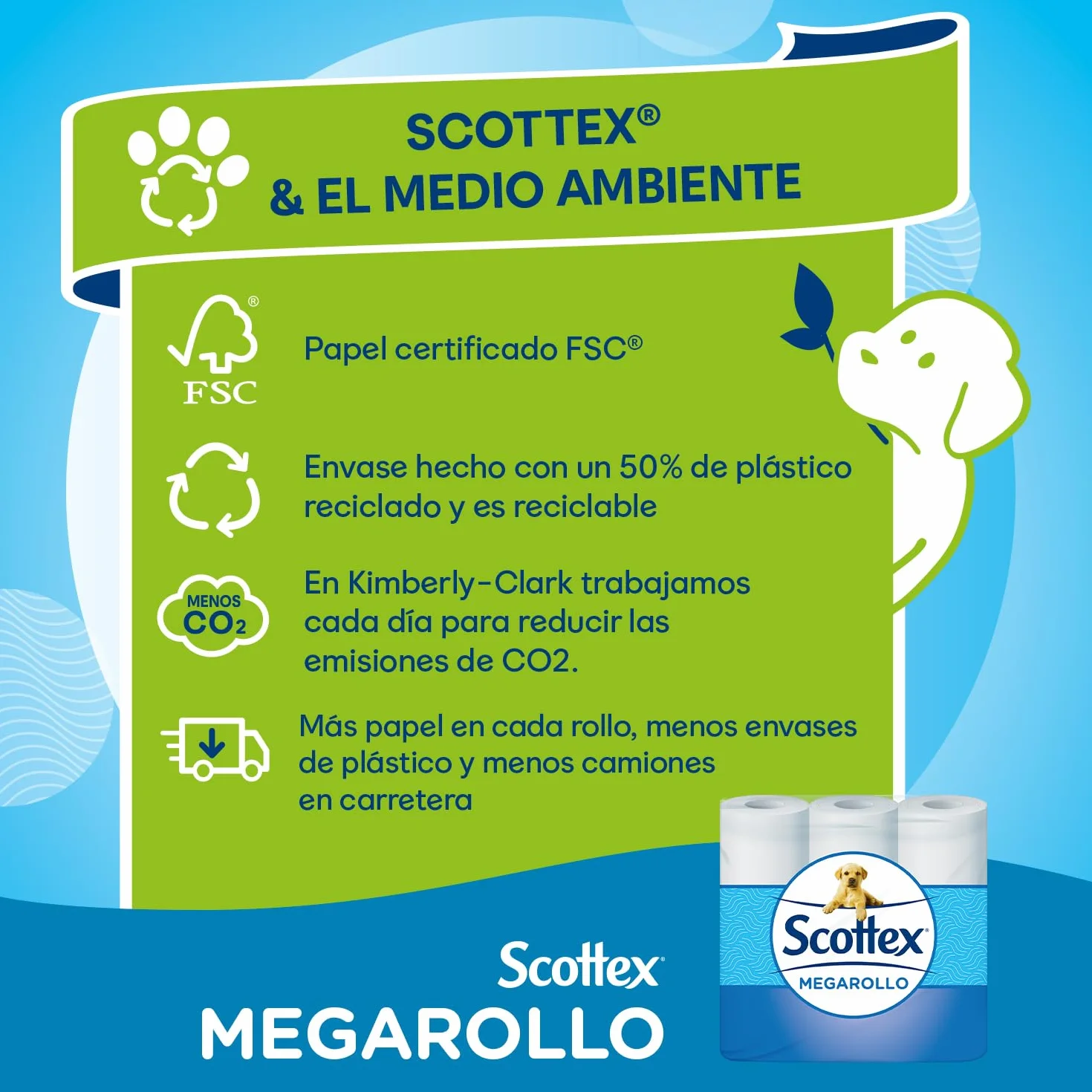 Scottex Papel Higiénico Megarollo Doble Rollo 48 Rollos Equivalen a 96 Rollos Regulares 4 Packs de 12