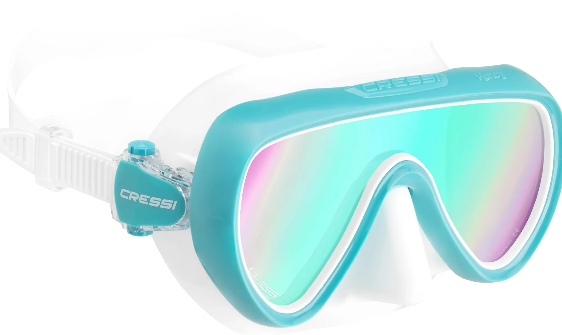 CRESSI Honey - Máscara Compacta Específica para Mujeres, Facial Silicona Suave, Lentes Brillante para Visibilidad Amplia Unisex Adulto