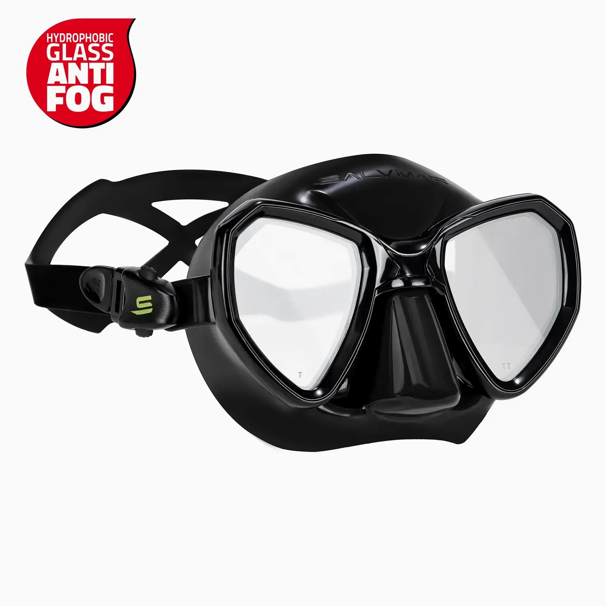 SALVIMAR Morpheus - Máscara de buceo antivaho | Máscara de buceo y pesca submarina de vidrio templado con lentes bioculares antivaho integradas, falda de silicona hipoalergénica y hebillas ajustables
