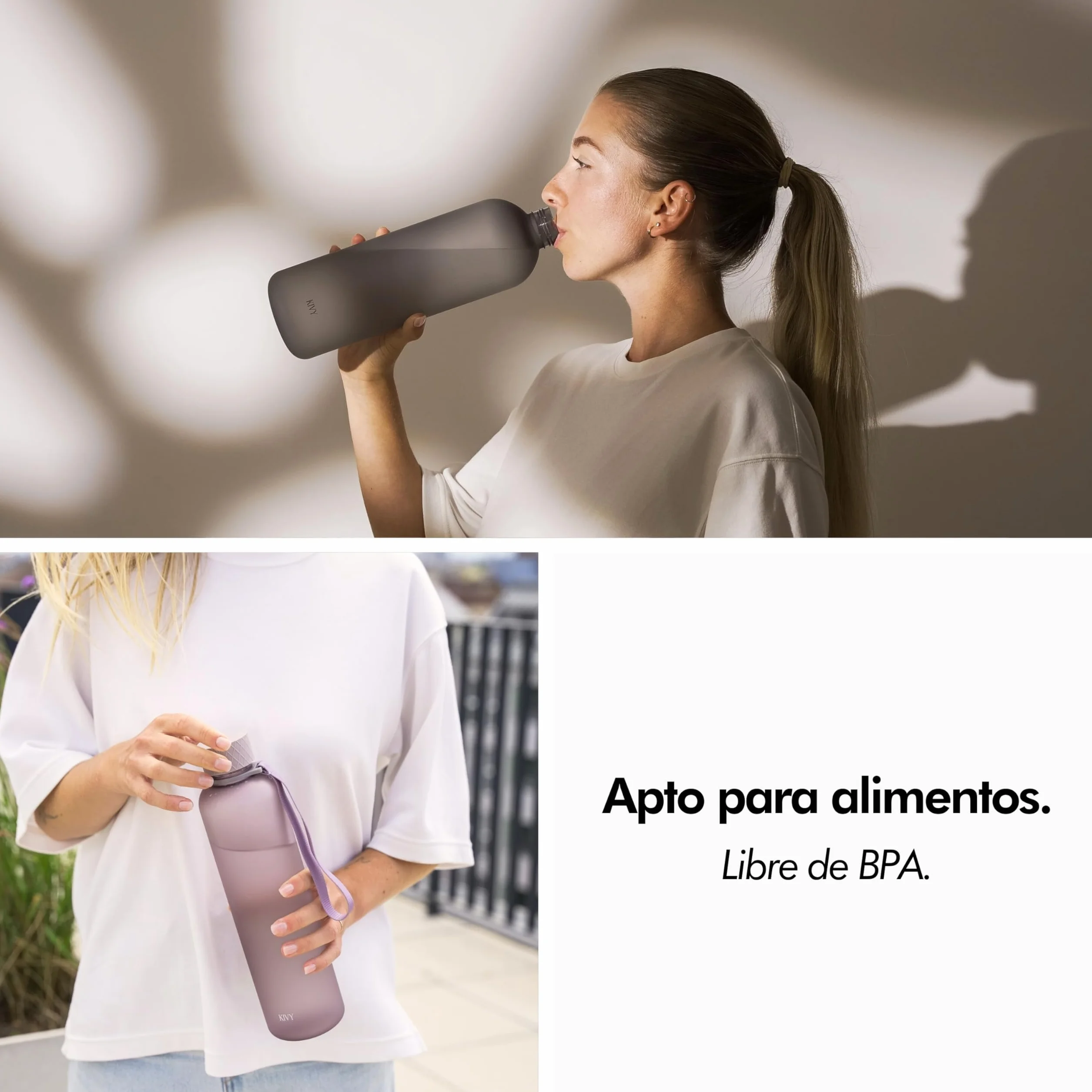 KIVY Botella de Agua Tritan 1,5 L - Estanca & Apto para Lavavajillas - Para Deporte, Gimnasio, Escuela y Oficina - Botella Deporte - Garrafa de Agua para Gym - Botellas Agua 1,5 L -Sin BPA