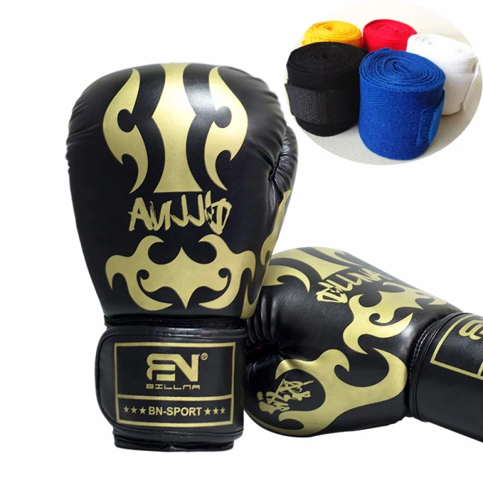 Guantes Boxeo niño 6oz Boxing Bag Guantes Vendas de Boxeo 3 a 10 años Muay Thai Taekwondo Sanda Fight Rojo Blanco Negro