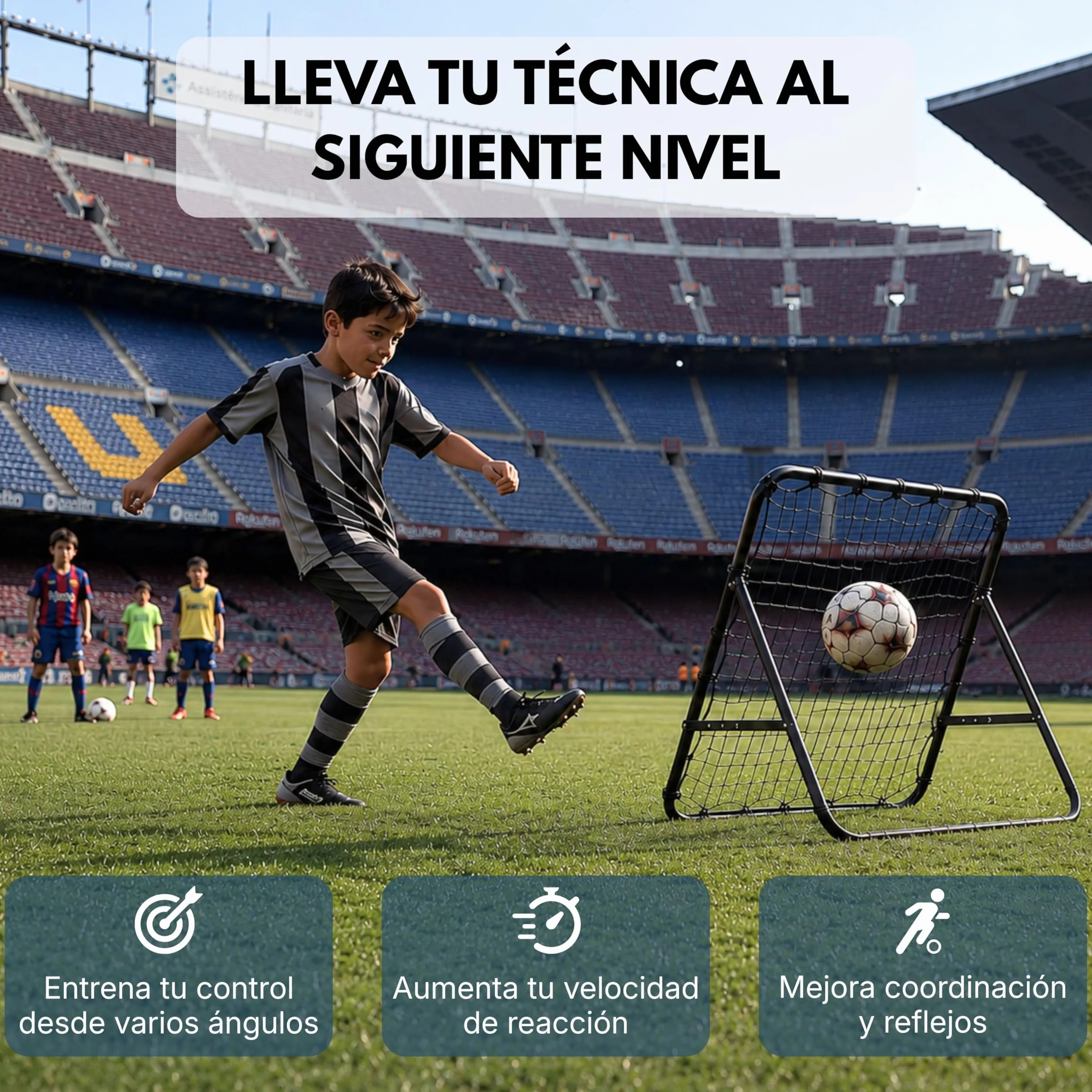 Red de Rebote Ajustable para Fútbol