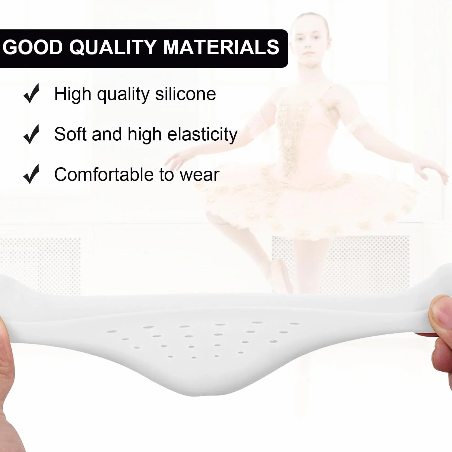 Protector Dedos Pies Silicona Suave con Agujero Transpirable para Ballet Tacones 4 Pares Blanco