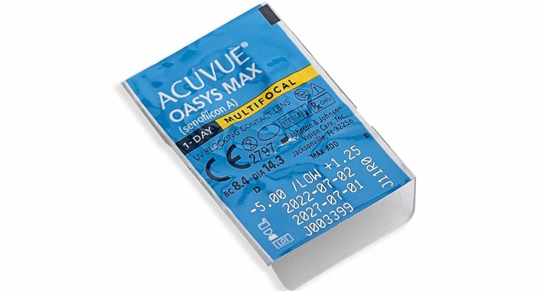 Acuvue Oasys Max 1-Day Multifocal Lentes Diarias +1.00 dpt 14.3 mm 30 unidades