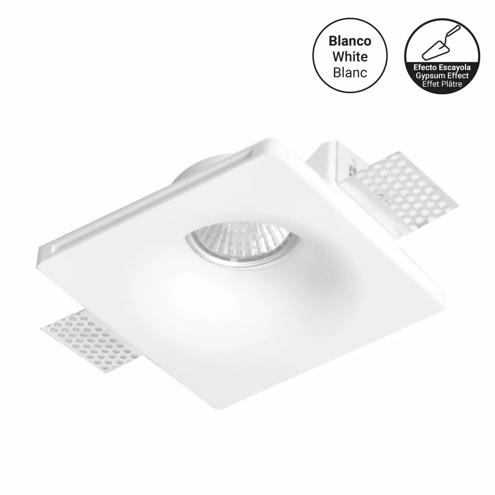 BARCELONA LED Downlight Empotrable Cuadrado GU10 Trimless Ø120mm Blanco IP20