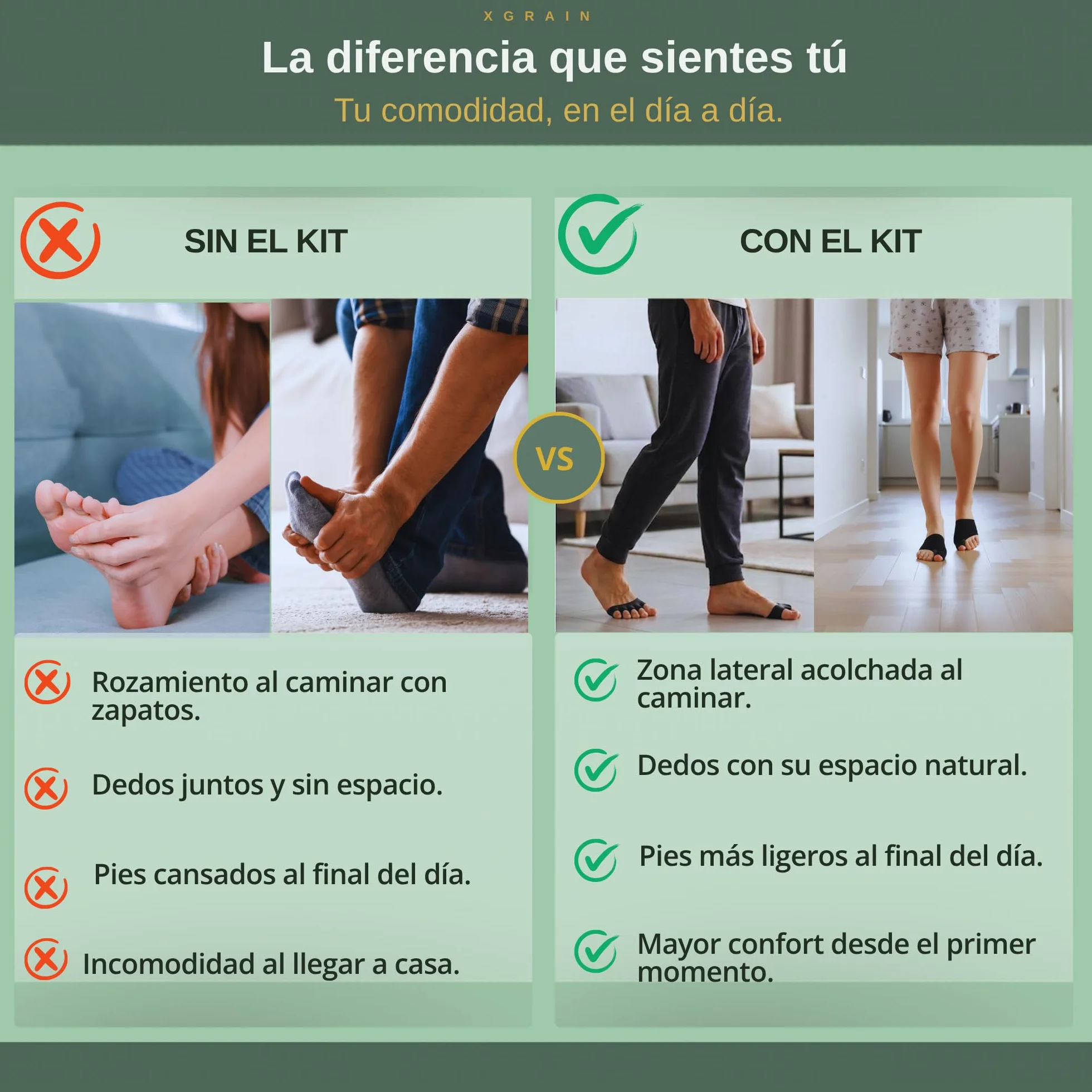 Corrector de Juanetes Separador Dedos pie Negro Férula Hallux Valcus con Almohadilla de Gel Pack 4 Piezas