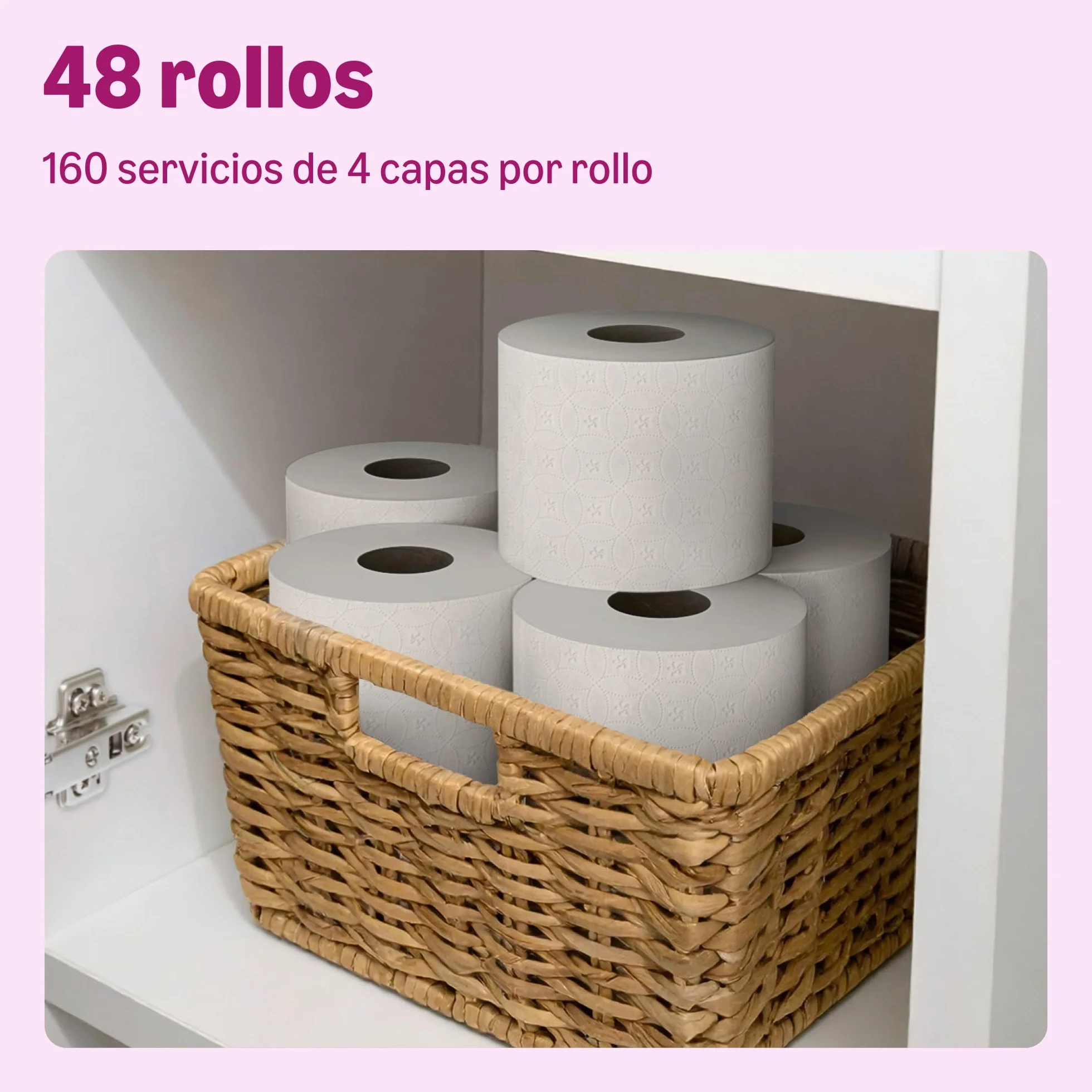 Papel higiénico 4 capas sin perfume 160 hojas 48 unidades