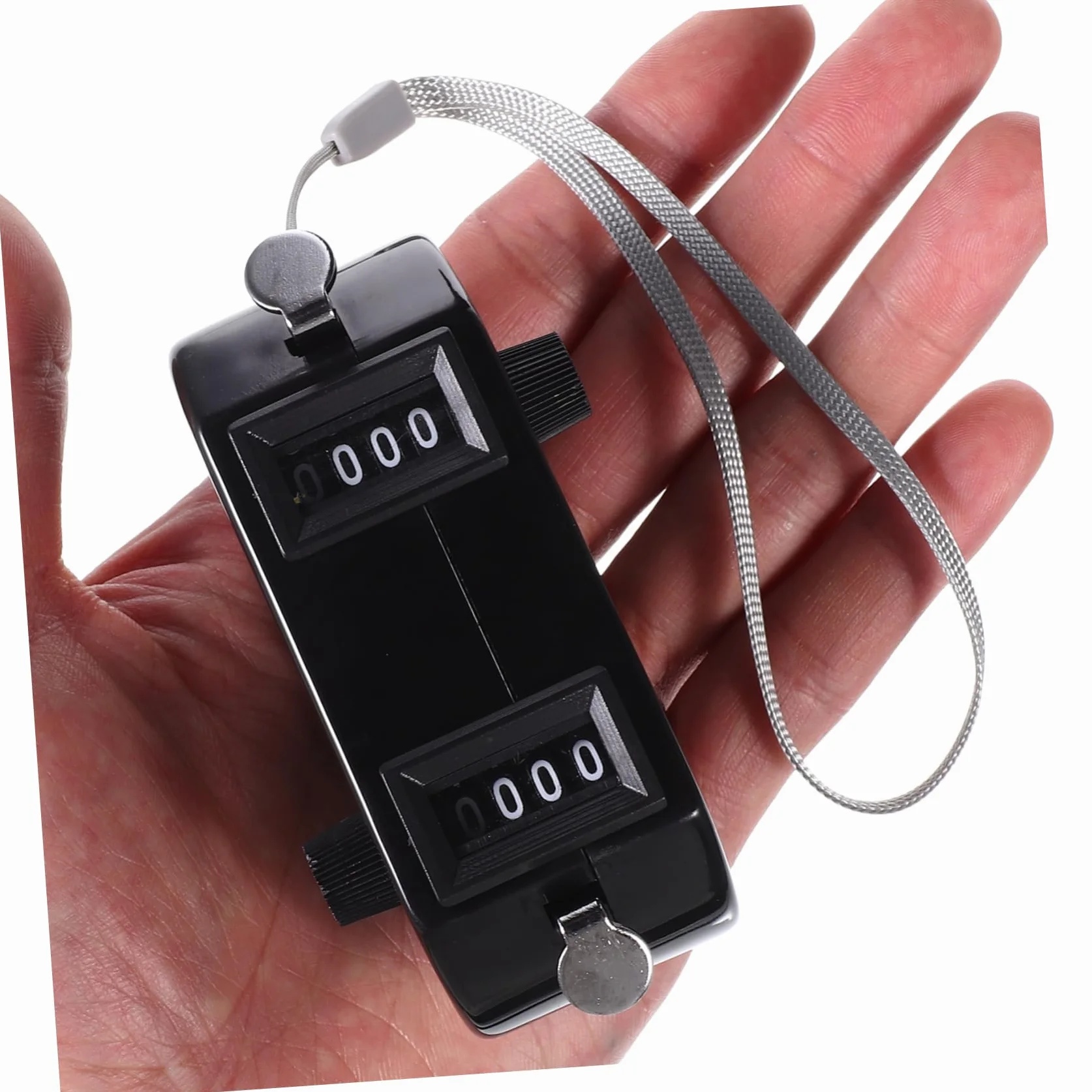 Contador de mano doble con dos funciones de conteo, clicker mecánico portátil para béisbol, golf y eventos deportivos, compacto, duradero, números legibles, negro