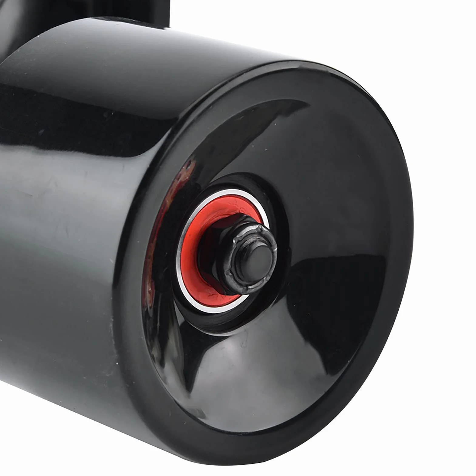 Alomejor Skateboard Truck Combo Set -2pcs Skateboard Truck + 4pcs Skate Wheel + 2pcs Riser Pad Cojinete + 8 Longboard Pernos + 8 Patineta Tuerca(Black Shaft Black Wheel)