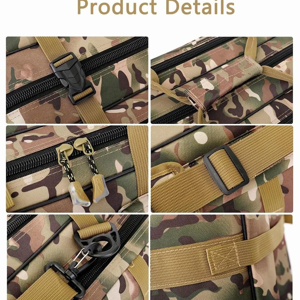 Bolsa táctica para Rifle, Fundas De Rifle para 2 Rifles Y 2 Pistolas,para Rifle para Caza Campo De Tiro,Bolsa para Armas Largas De Estilo Militar,Articulos De Caza Khaki,120cm