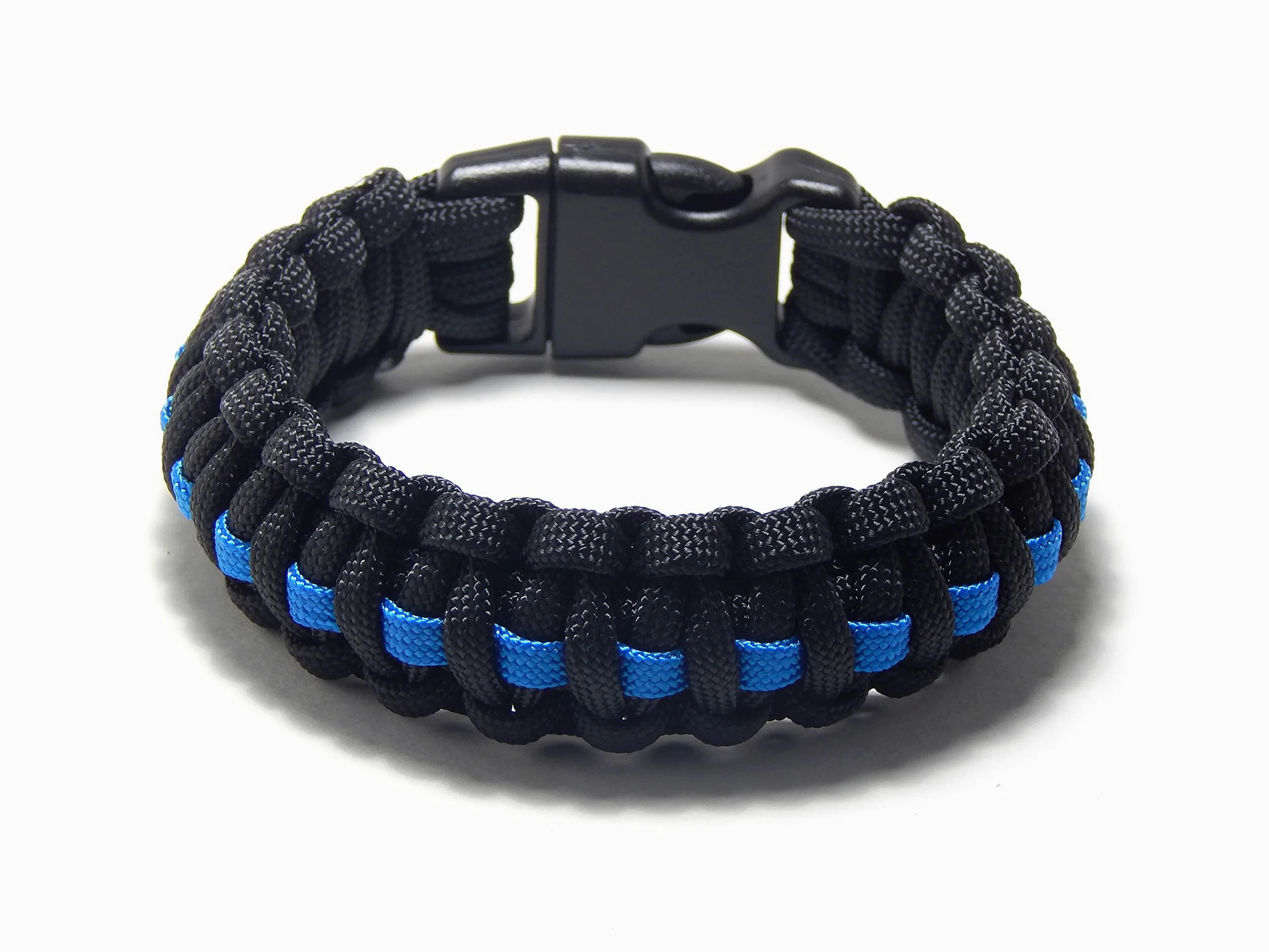 Pulsera de supervivencia de paracaídas, color negro y azul, línea de policía