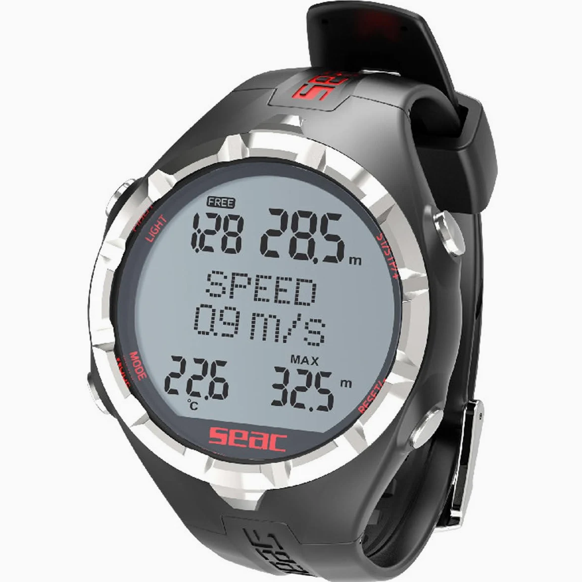 SEAC Ordenador de apnea, Unisex, Negro/Rojo, L