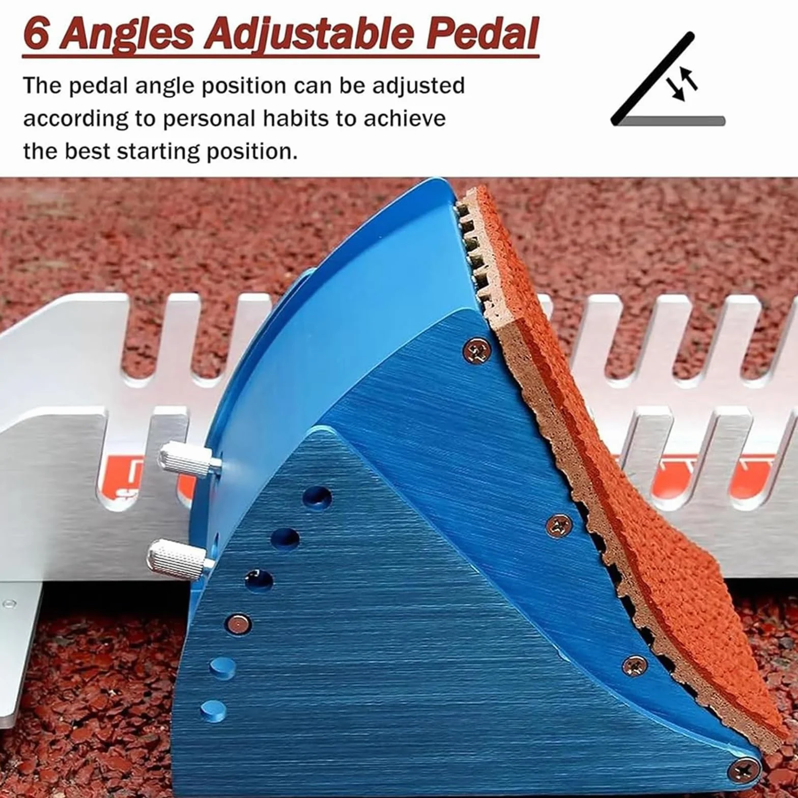 Bloque de Salida de Atletismo de 81cm, Bloques de Salida para Pista y Campo con Pedales Ajustables de 6 Ángulos, Bloques de Carreras de Sprinter de Aleación de Aluminio con Escala Transparente