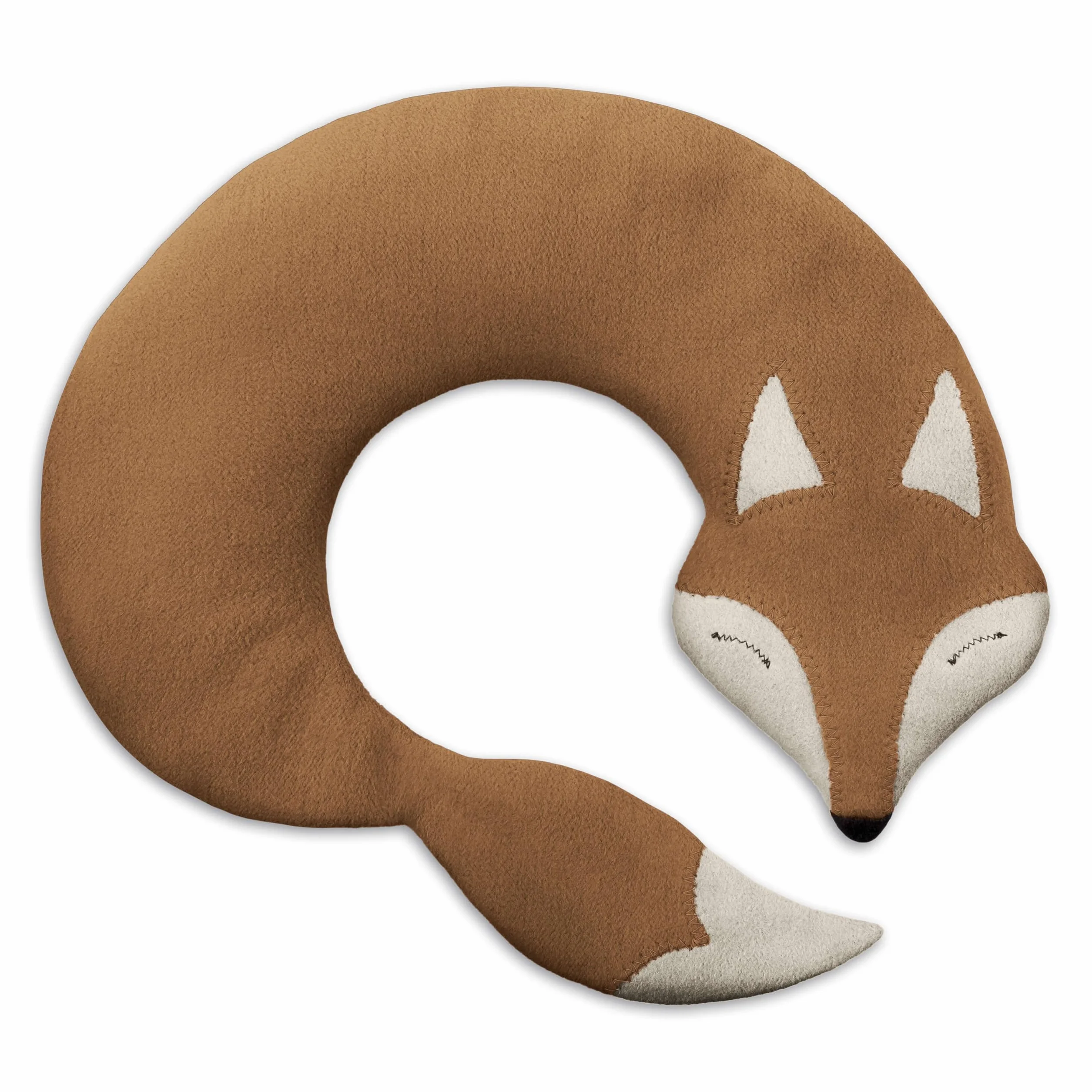LESCHI Saco Térmico de Semillas para Microondas, 100% Algodón y Trigo Orgánicos, Bolsa para Cuello, Cervical y Espalda, Forma de Zorro, Marrón