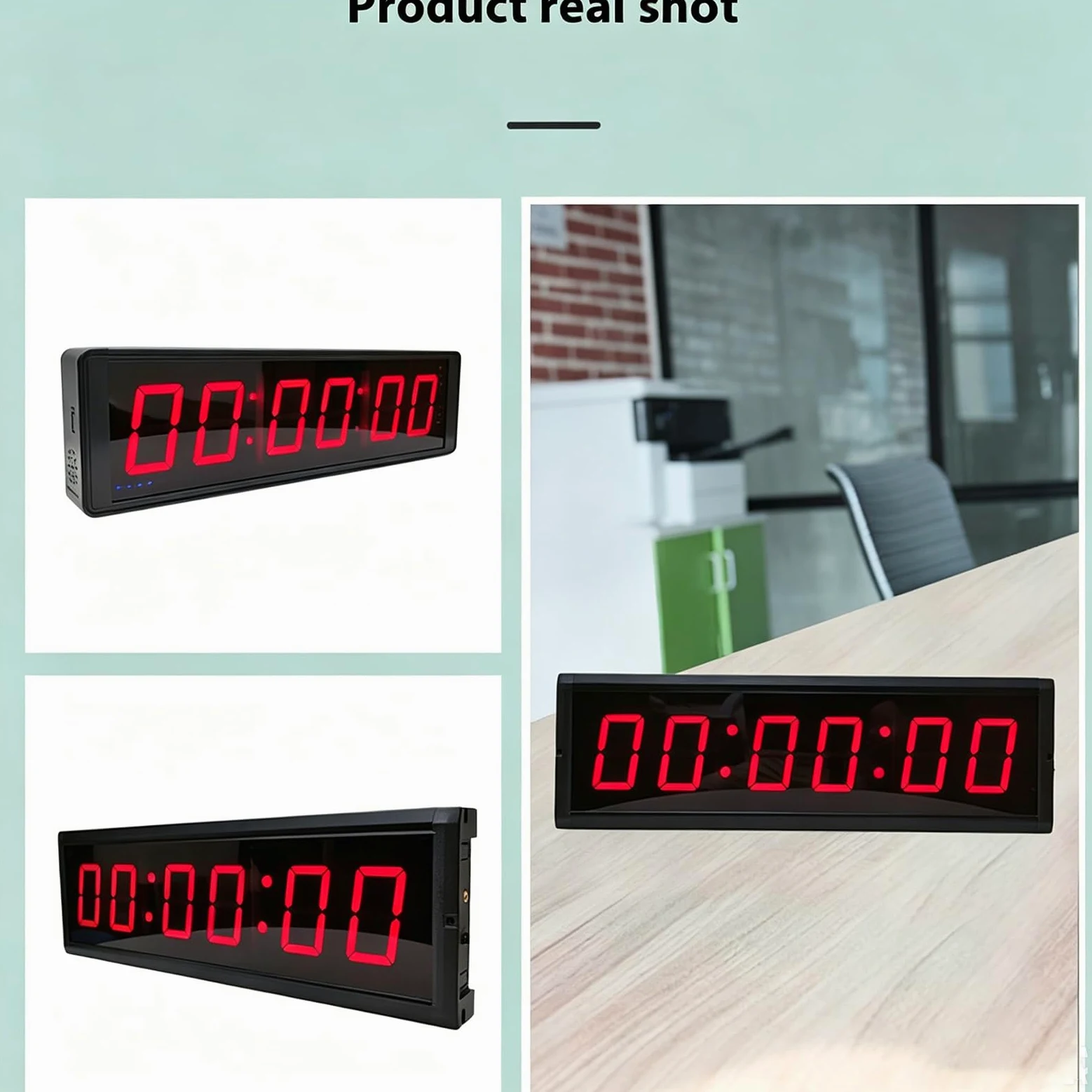 Cronómetro Led De 6 Dígitos para Carreras, Temporizador para Gimnasio Y Eventos De Running con Alarma Sonora, Cuenta Atrás/Cuenta Adelante, Altura De Trípode Ajustable, Almacena 20 Conjuntos De