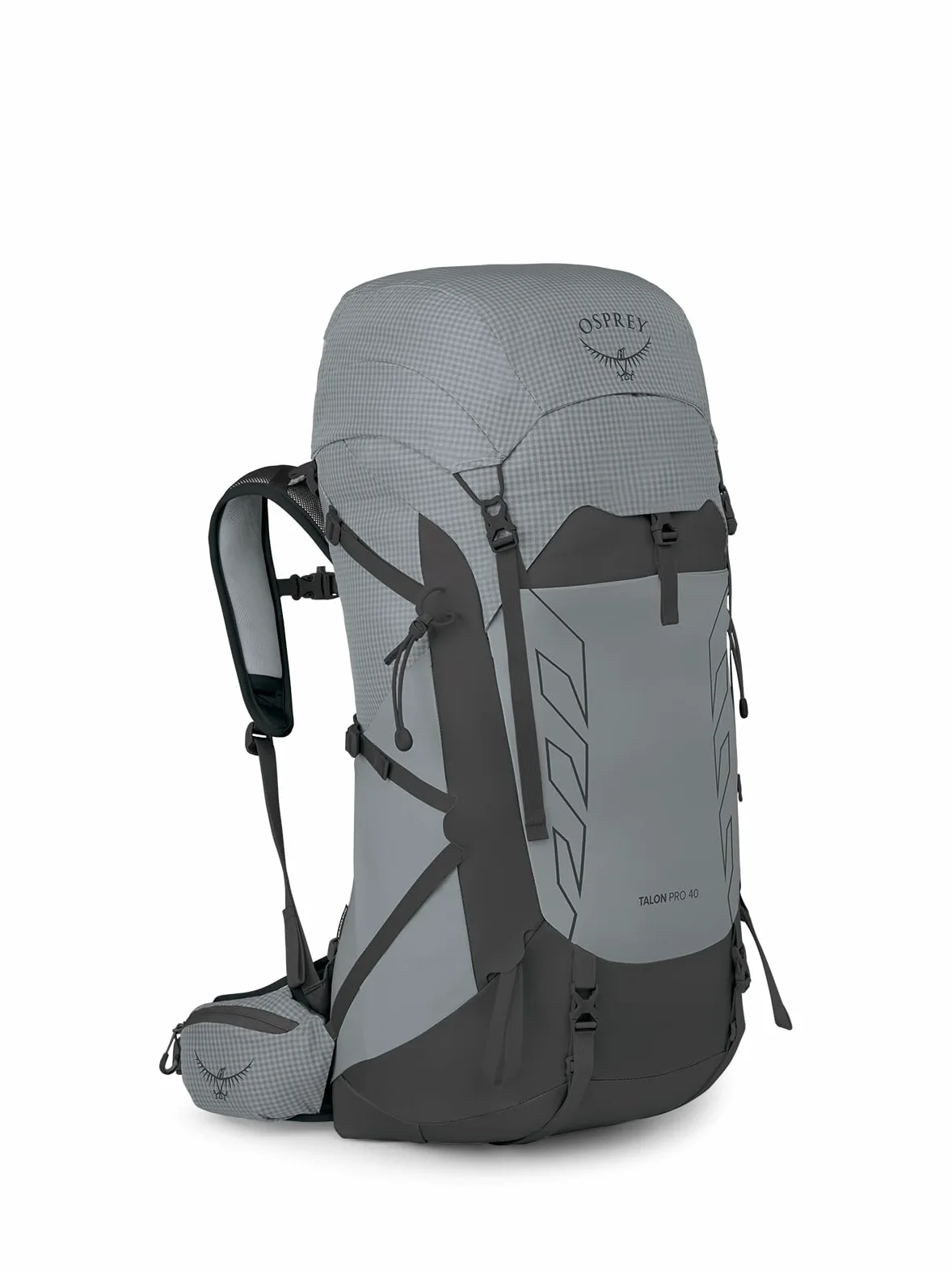Osprey Talon Pro 40L - Mochila de senderismo para hombre con cinturón de cadera, forro plateado, L/XL
