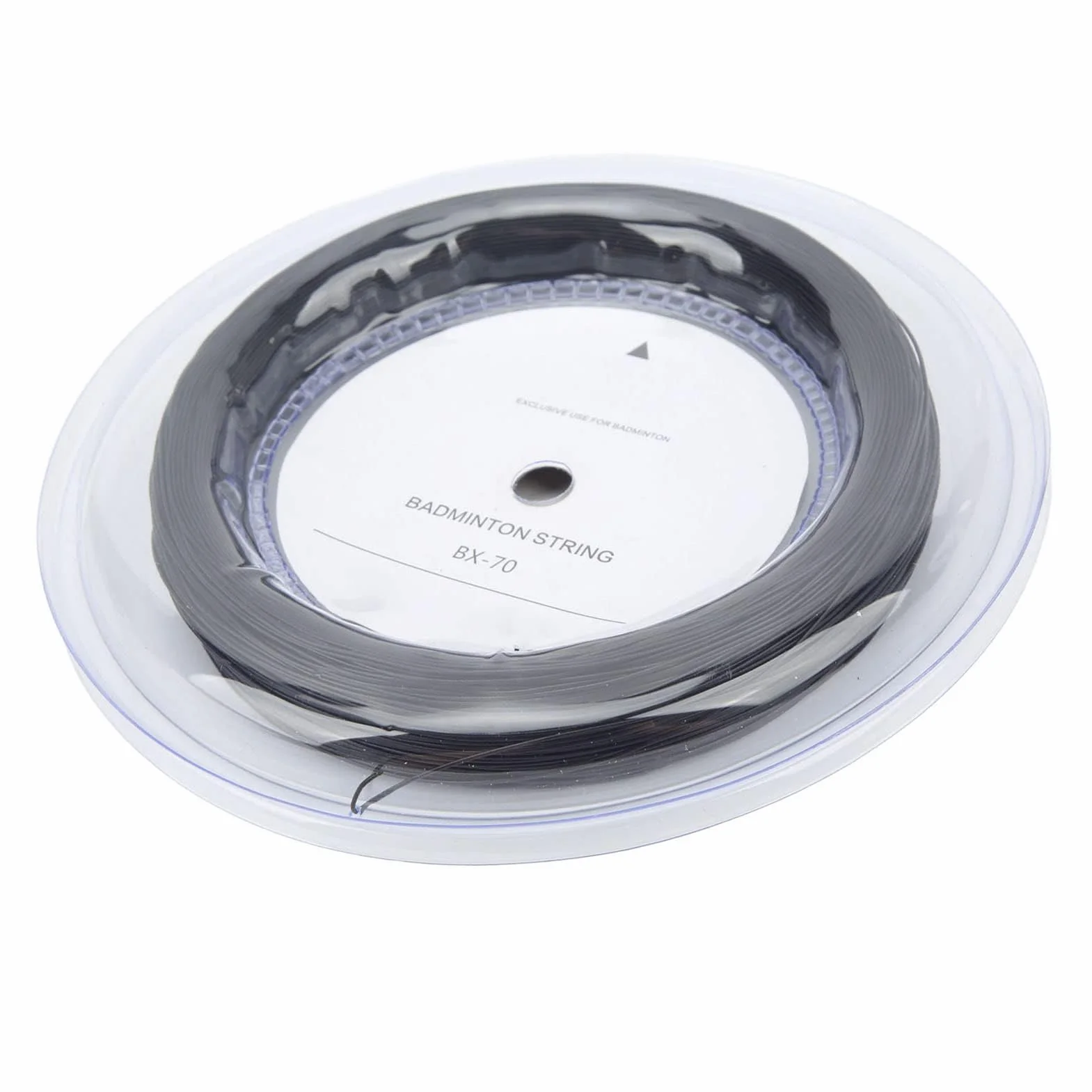 Cuerda de Raqueta de Bádminton Profesional, Piezas de Repuesto de Bobina de 0,7mm y 200m, Color Brillante de Alta Elasticidad (Black)