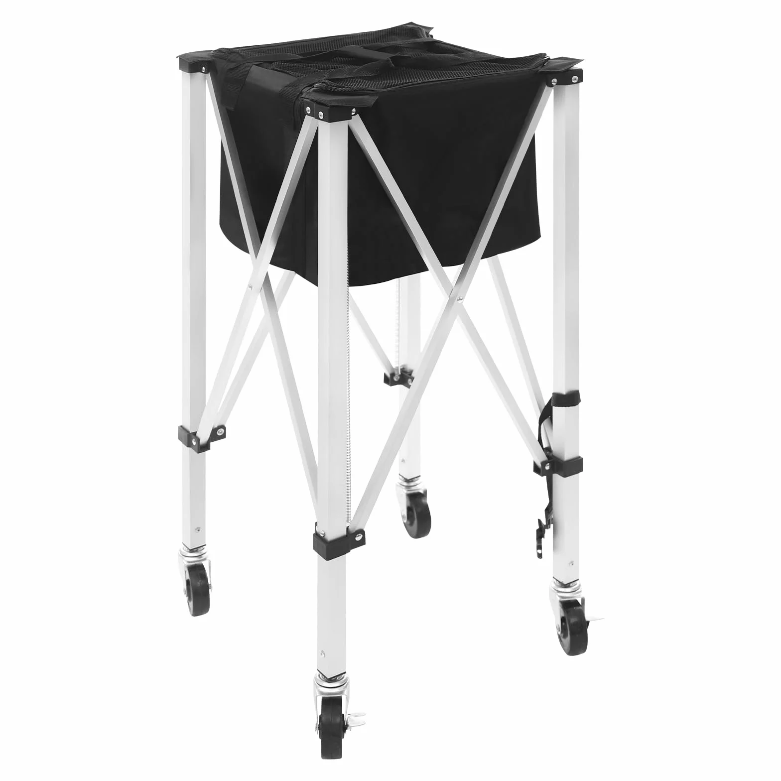 Canasta de pelotas de tenis con ruedas 40 x 40 x 90 cm plegable para pelotas de tenis con bolsa extraíble