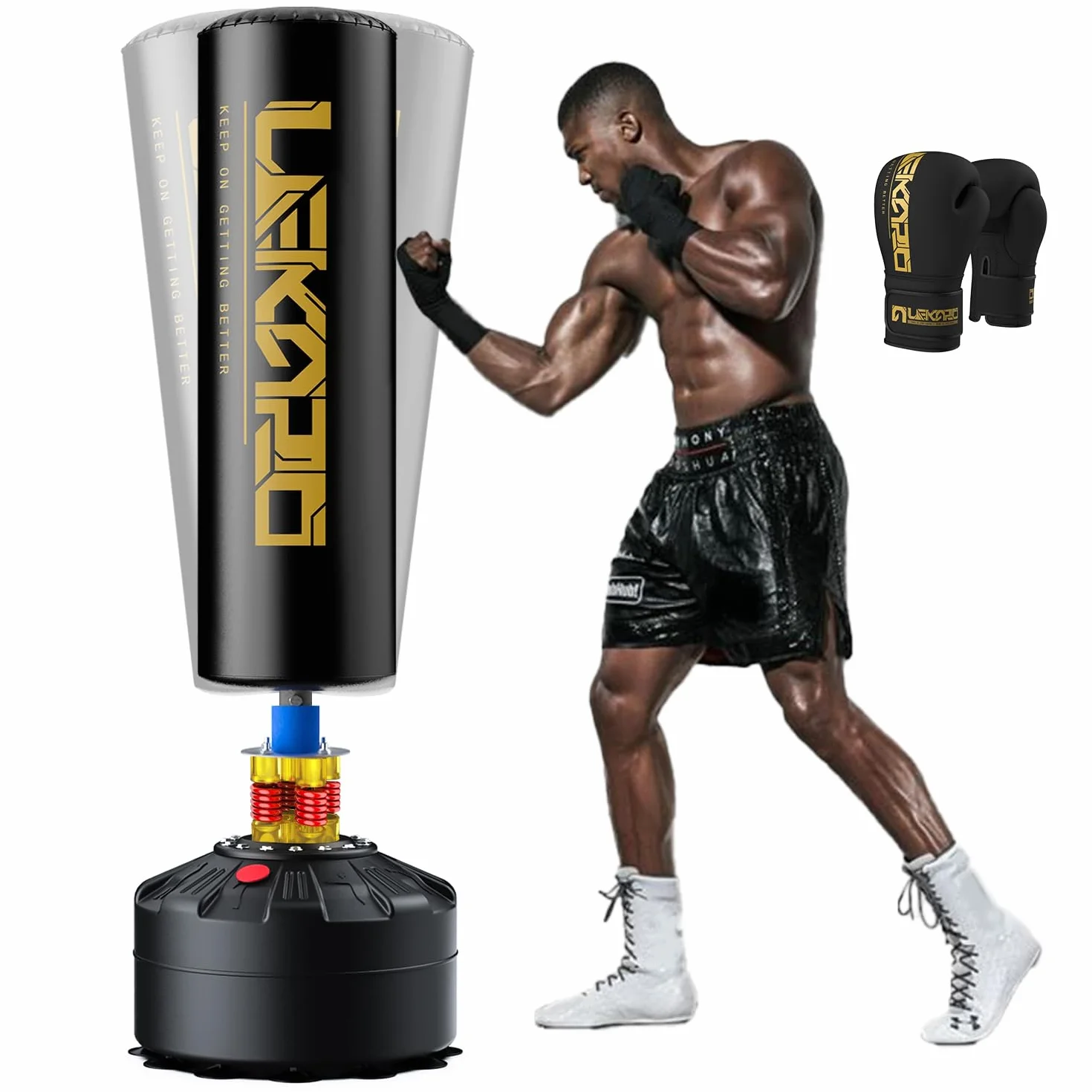 Saco de Boxeo de Pie para Adultos, Fitness Boxeo Saco de Arena, con Base de Succión, Fitness en casa