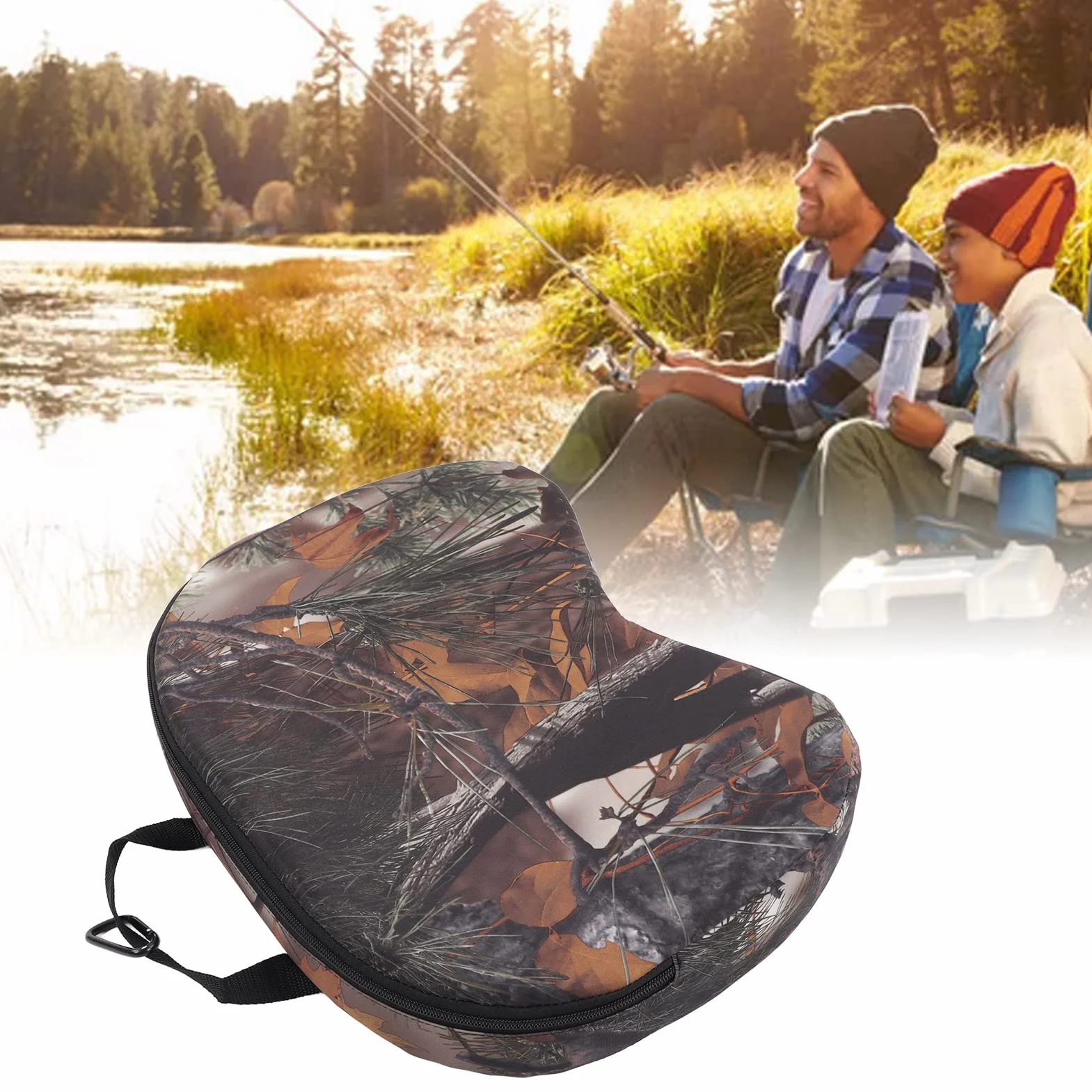 Asiento de Camping de Caza, Cojín de Asiento Portátil con Asa, Almohadilla Acolchada de Espuma Impermeable para Sentarse Al Aire Libre para Picnic, Caza