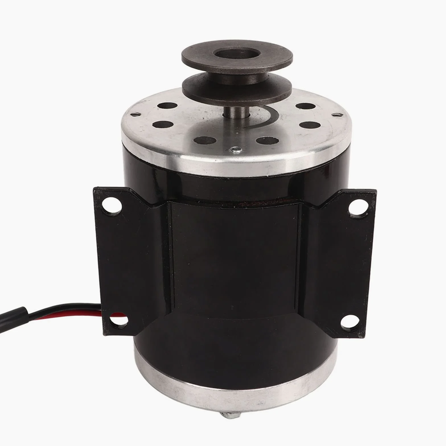 Motor de polea eléctrica de 500W y 48V, motor de CC cepillado de aleación de aluminio, diseño de polea de correa de bajo ruido y alta potencia para bicicleta eléctrica, scooter,