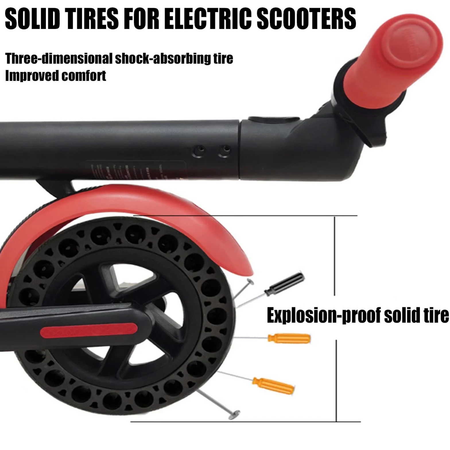 Neumáticos de goma maciza de 10 pulgadas para scooter, neumáticos de scooter a prueba de pinchazos compatibles con scooter eléctrico Segway Ninebot Kickscooter Max G30, 60/70-6,5 Reemplazo de neumátic