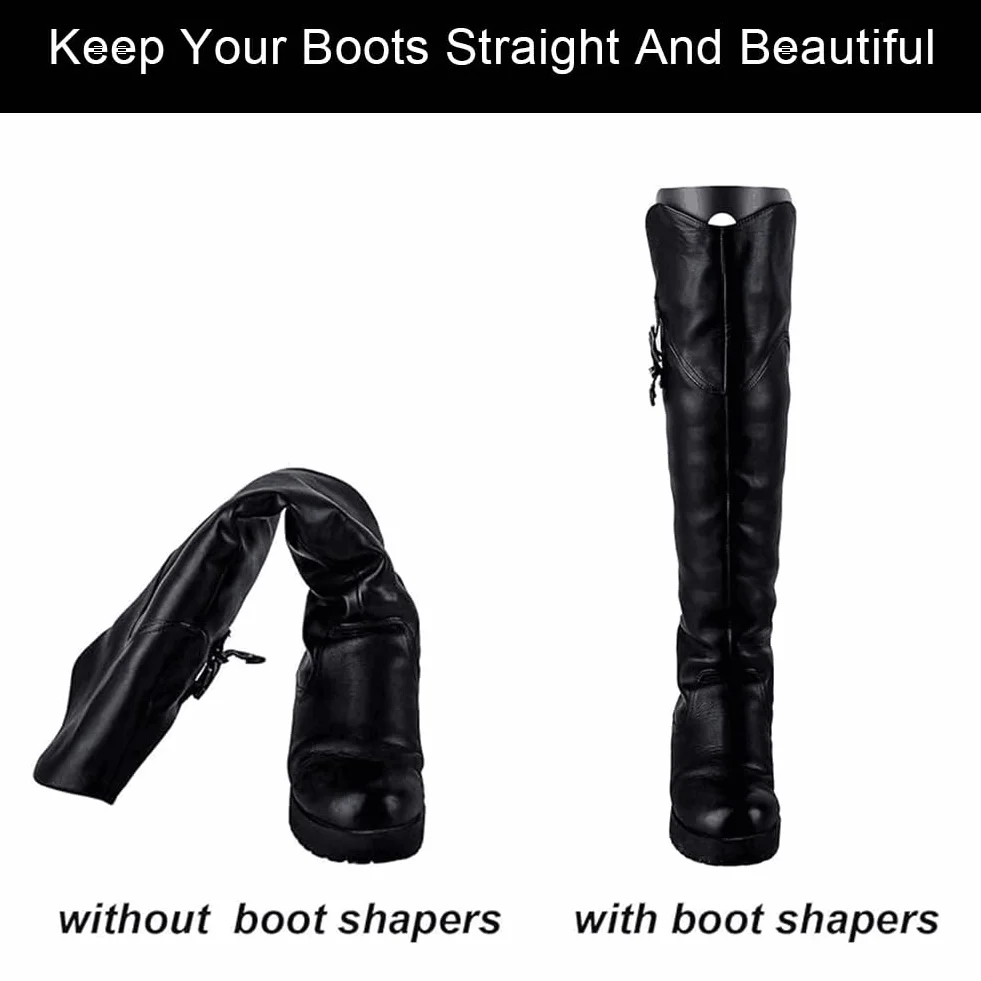 Insertos de Formas de Botas, Moldeadores de Plástico para Botas Altas, Soporte de Bota, 4 Pares Negro