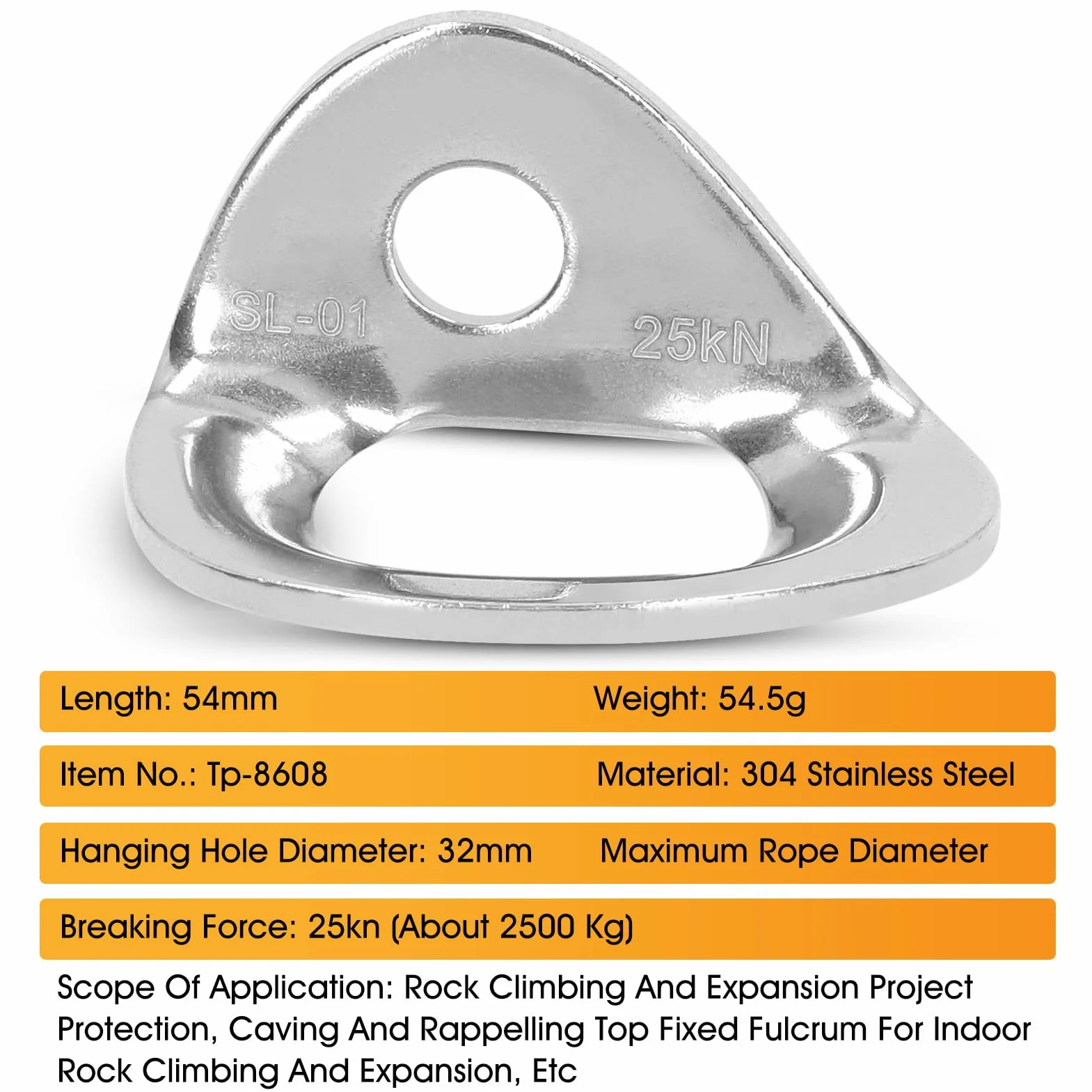Yosoo Health Gear Pernos de Anclaje para Escalada, Acero Inoxidable 316, 10 Piezas, para Rappel, Trabajos Aéreos, Instalación de Hamacas