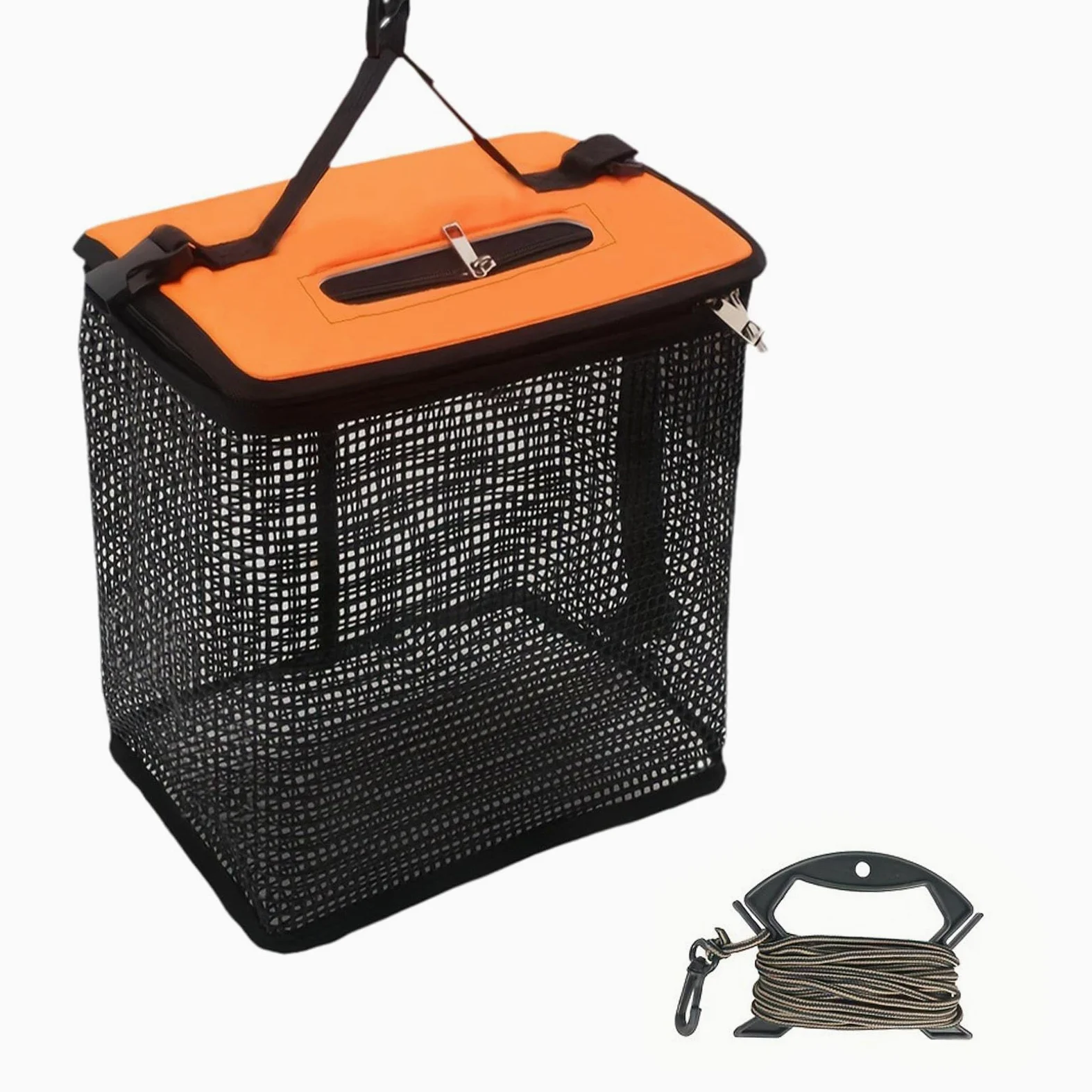 KESOTO Cesta Flotante para Peces Bolsa de Almacenamiento de Peces Plegable Red de Pesca Portátil Cesta de Protección con Nailon Adecuada para Pesca en Agua D