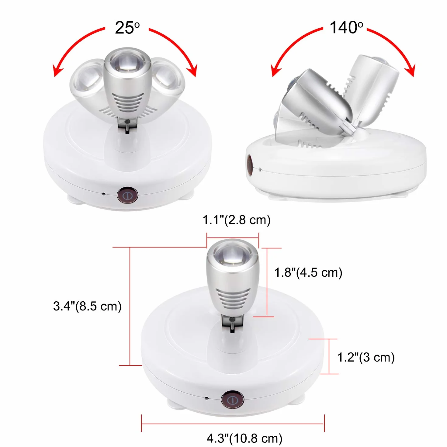 HONWELL Foco LED inalámbrico 12 colores con control remoto, luz de acento ajustable para pared