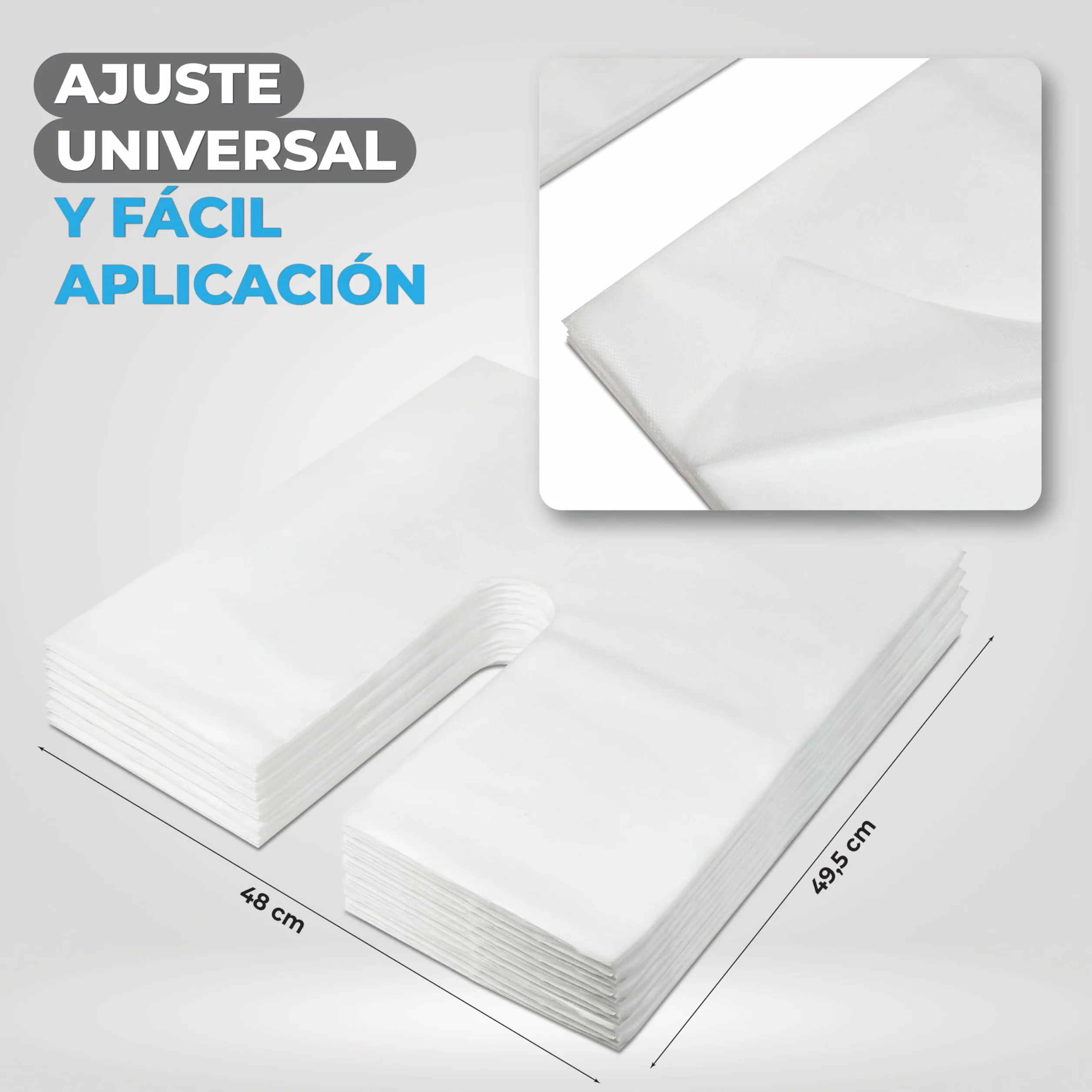 MUNTRADE Protector Desechable para Cabezal de Camilla 48 cm x 48,5 cm Fundas Desechables 100 Unidades