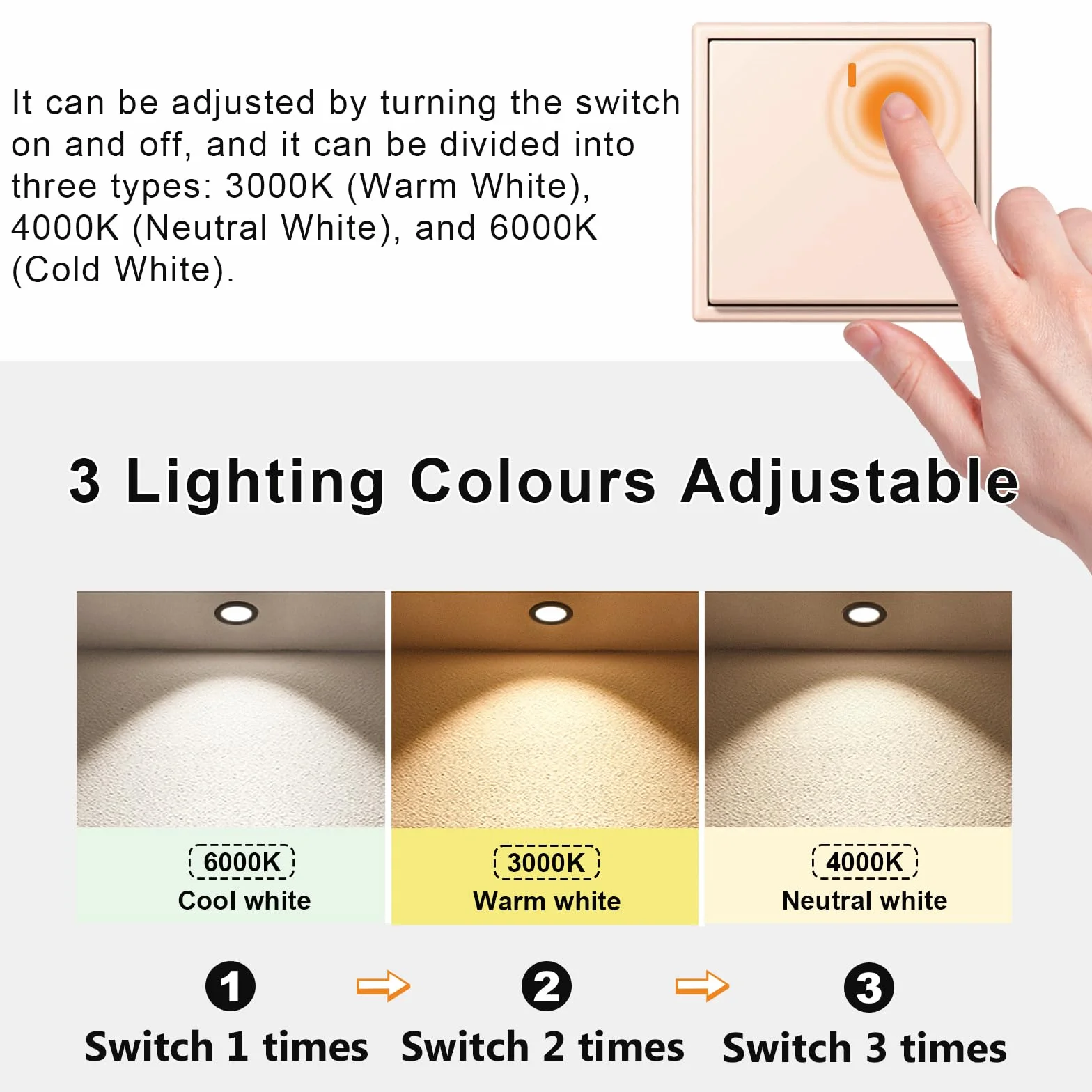 IP44 Downlight LED Techo Empotrable 5W Regulable 3000K/4000K/6000K Aluminio Pack 5