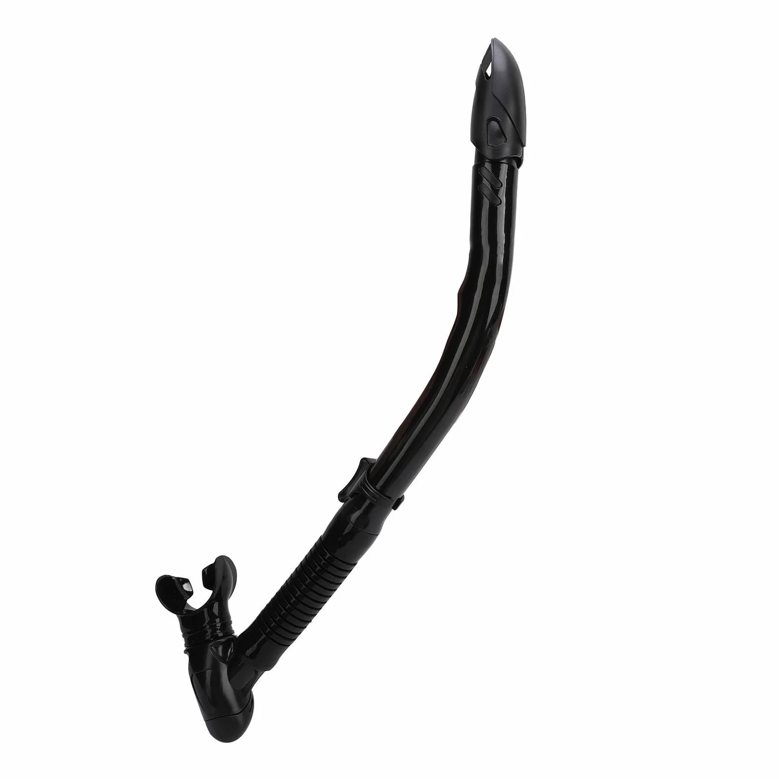 Tubo de Respiración de Buceo Semiseco de Silicona ABS con Válvula de Exhalación para Natación y Snorkel