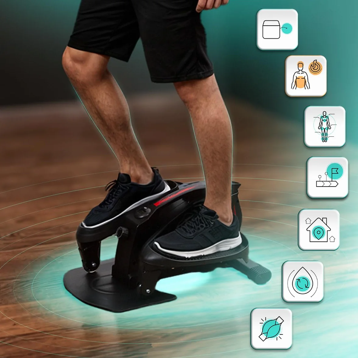 GLOBAL RELAX® | EKA Stepper Manual Pedaleador portátil para Ejercicios en casa | Pedal con múltiples usos | Entrenamiento | Rehabilitación | Ejercitador Brazos y piernas