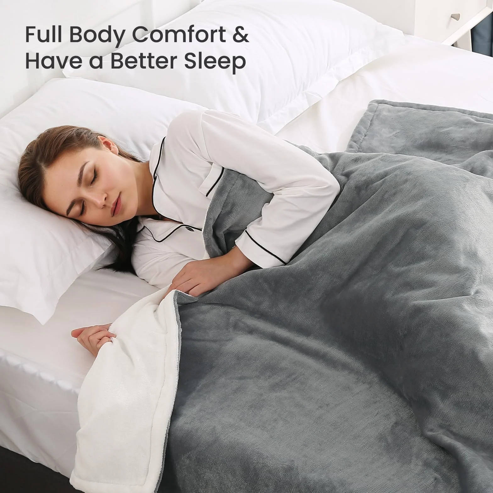 CURECURE Manta Calefactora Eléctrica para Cama con Apagado Automático Protección contra Sobrecalentamiento Temporizador Automático 10 Horas, 4 Niveles de Temperatura, Lavable, 180 x 130 cm