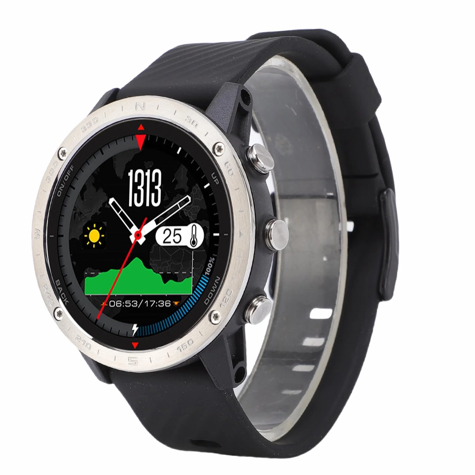 Dilwe Reloj Inteligente para Buceo, Barómetro con Sensor de Profundidad, Datos de Buceo en Tiempo Real, Resistente Al Agua hasta 50 M, Batería de 320 MAh, Notificaciones de Mensajes de (Black)
