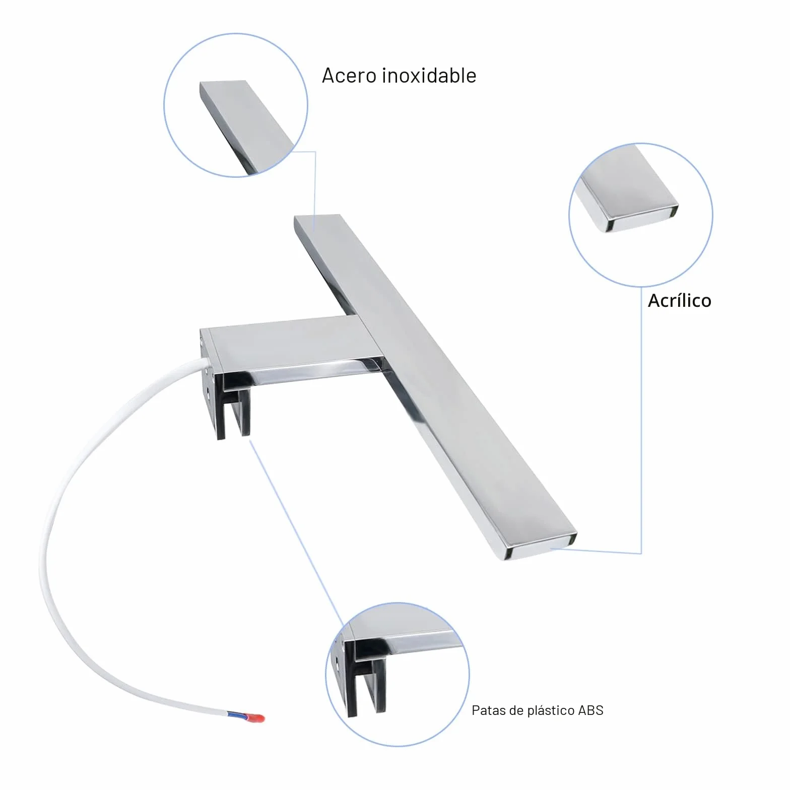 Espejo LED 40cm Luz de Baño 10W 700 Lúmenes 230V 4000K IP44 Aluminio
