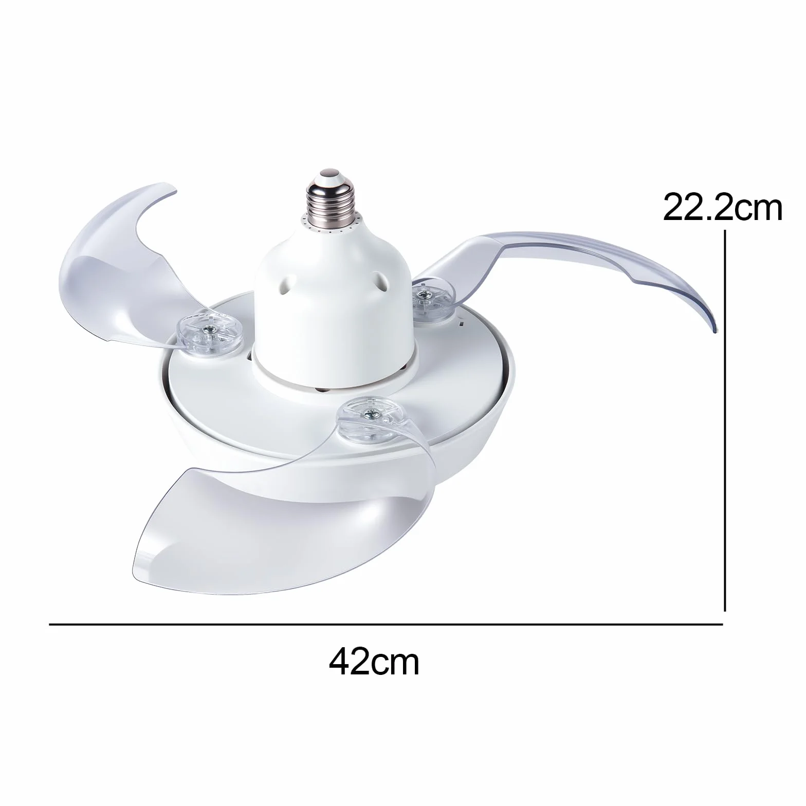 IERAKOR Ventilador de Techo con Luz E27 42CM Lámpara LED Silencioso 33W Regulable 3 Velocidades Aspas Ocultas