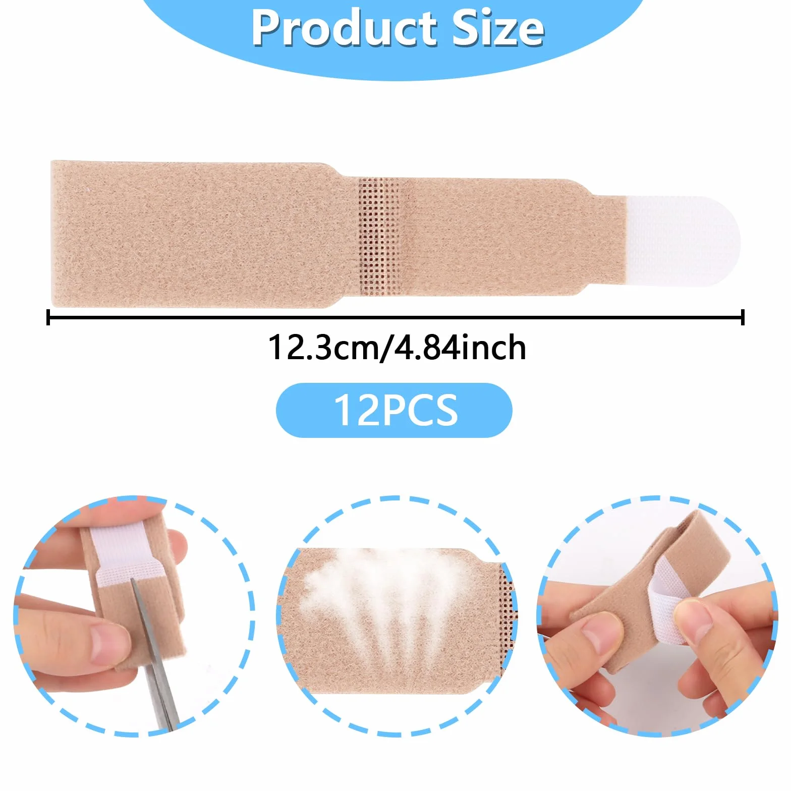 12 Piezas Corrector Dedo Martillo, Separador Dedos, Protectores Dedos Pie, Ferula de Dedo Pie Vendajes Acolchados
