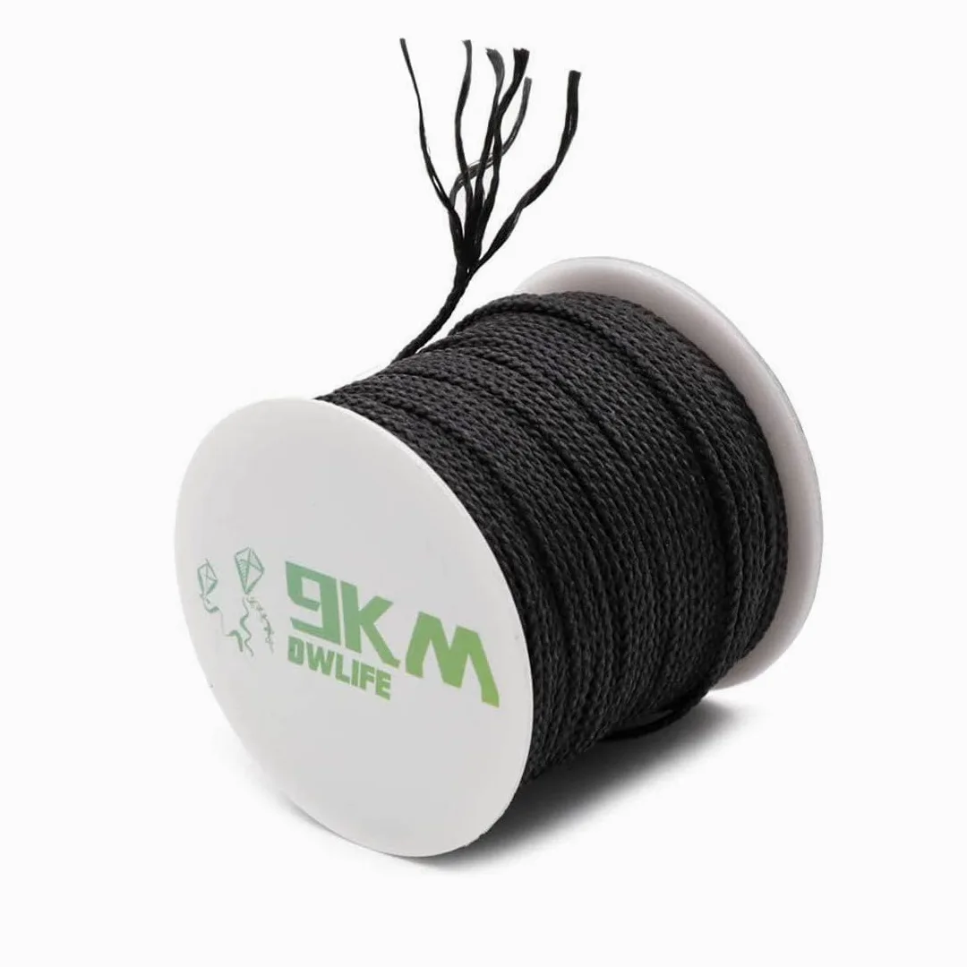 9KM DWLIFE 100% Kevlar - Cuerda trenzada multiusos (22 kg ~ 680 kg), color negro