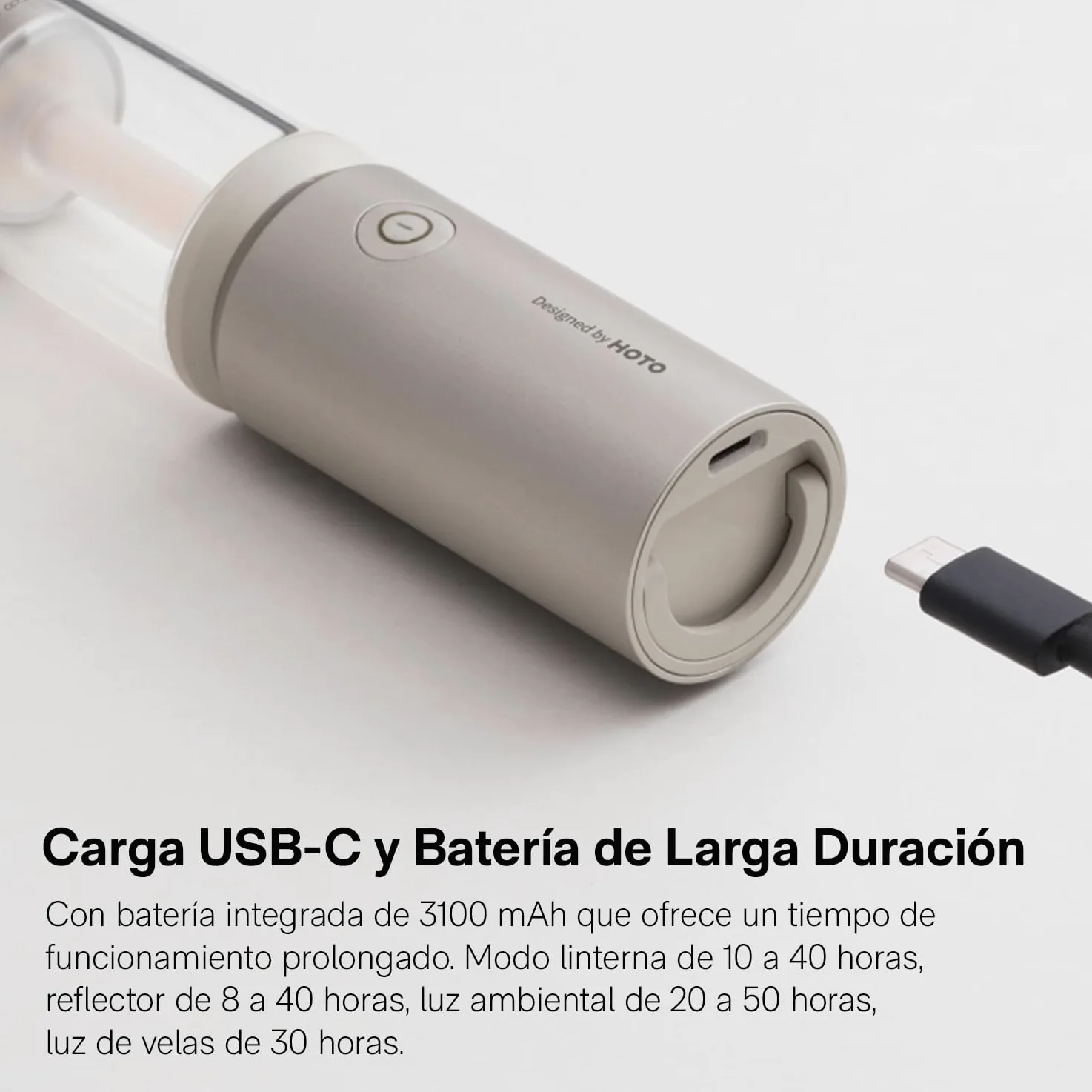 HOTO Linterna de Camping, Recargable por USB-C, Pantalla Desmontable | 8~50h, 3100 mAh, 3 Modos, 180 Lúmenes, IPX6, Adecuada para Acampar, Senderismo, Montañismo, Uso Doméstico