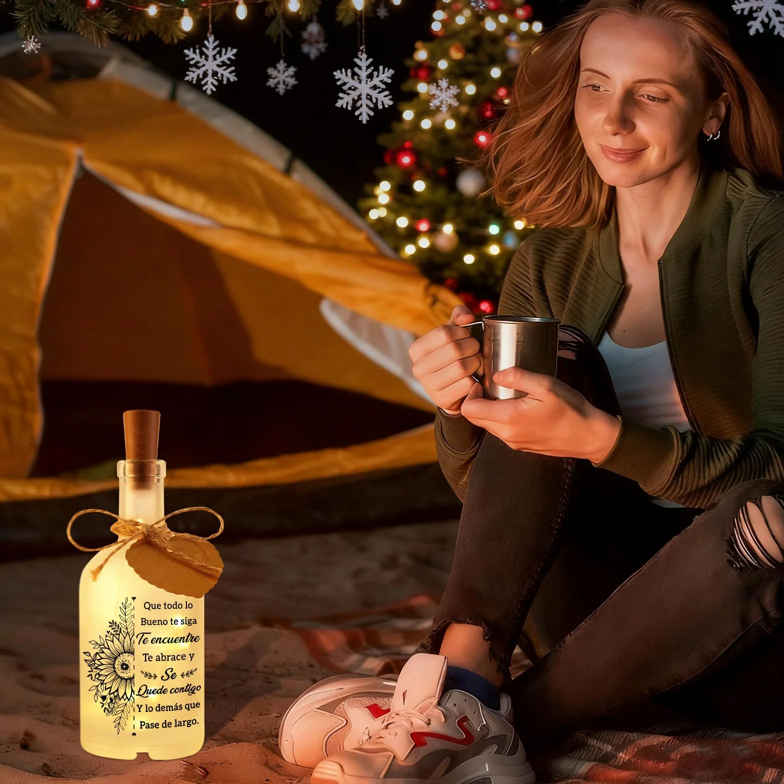Lámpara de Botella Regalos Navidad Originales para Mujer, Regalo de Reyes Mujer Cumpleaños