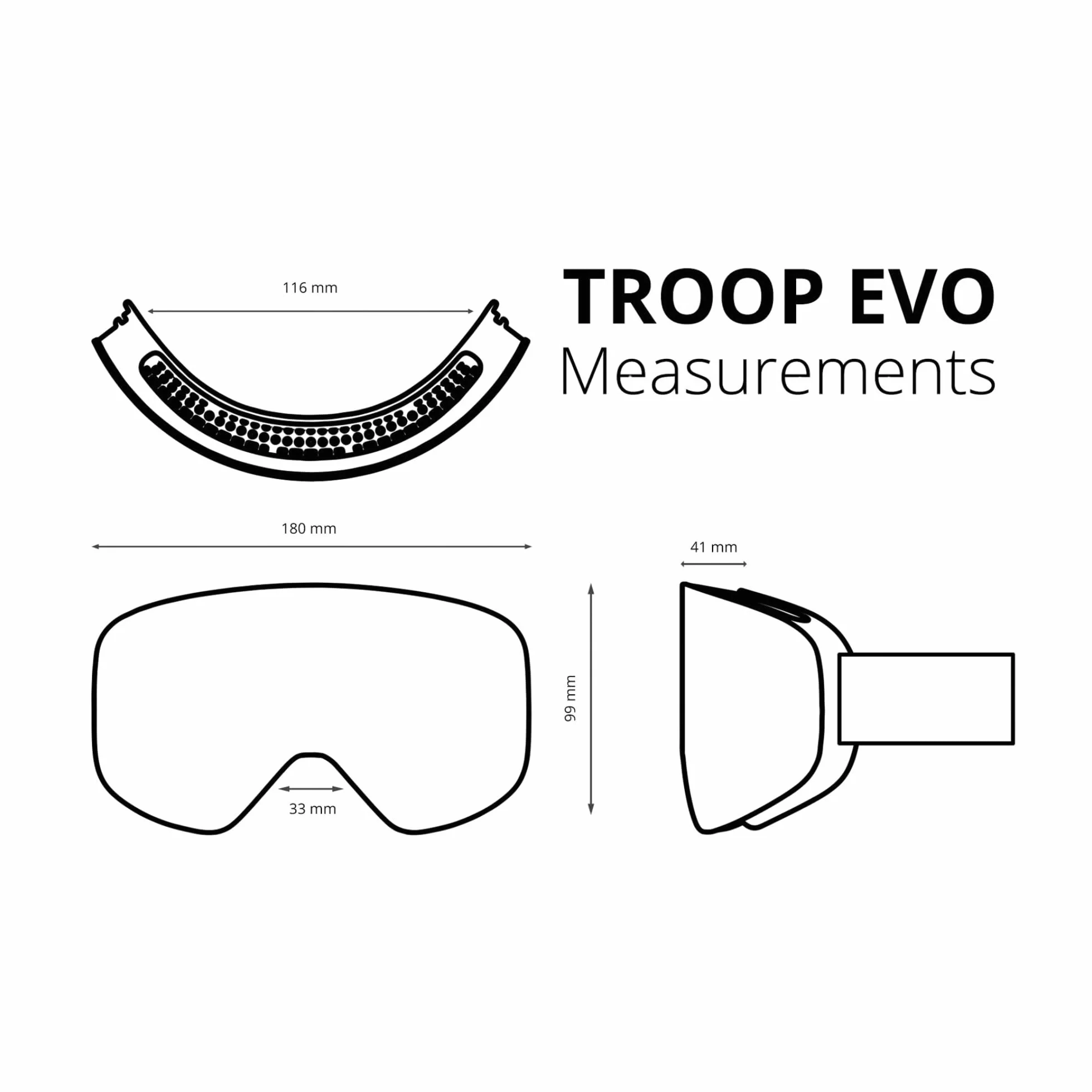 NAKED Optics Las TROOP EVO Gafas de Esquí para Hombres, Gafas de Esquí para Mujeres, Gafas de Snowboard, Gafas de Esquí con Lentes Intercambiables para Mal Tiempo, Gafas de Nieve, Gafas de Esquí