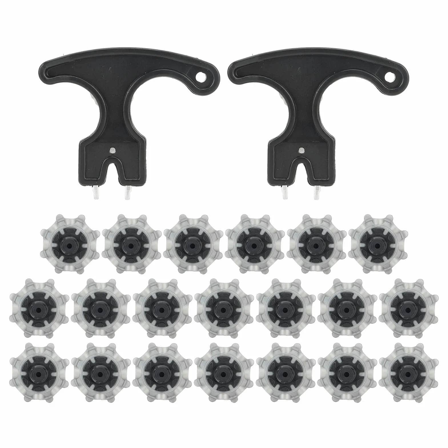 Drfeify Clavos para Zapatos de Golf, 20 Piezas Diseño Antideslizante, Repuestos de Tacos Resistentes con Extractor Incluido para Golfistas en Campos de Hierba y Suelos Duros