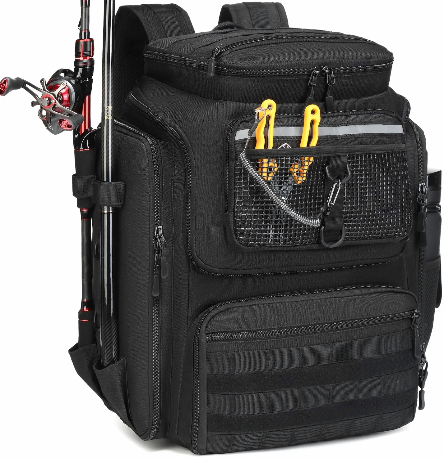 Mochila de Pesca impermeable 45L con Soporte para Cañas