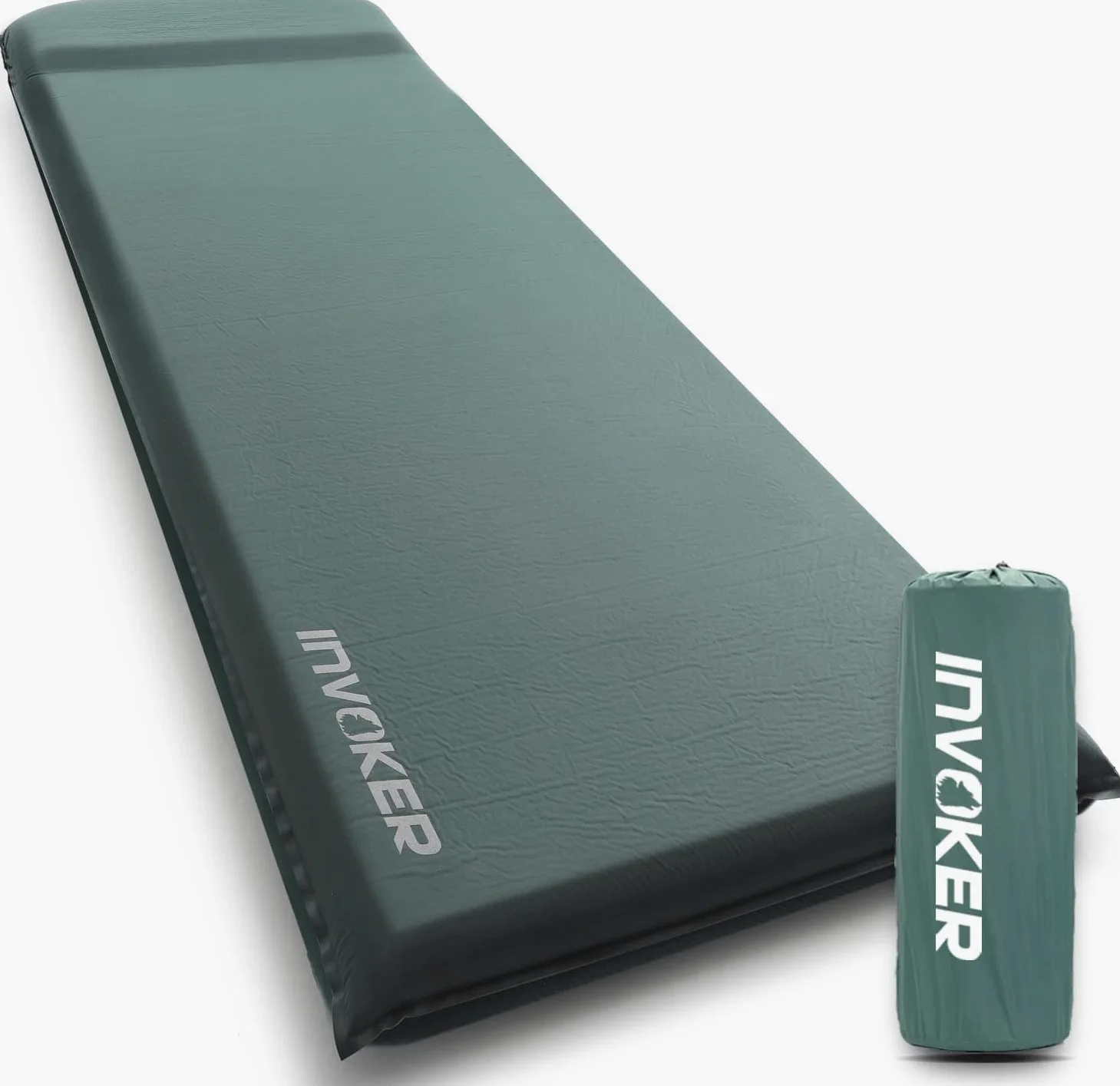 INVOKER - Colchoneta de Dormir de Camping – Espuma elástica Ultra Gruesa de 3.1 Pulgadas, autoinflable rápido, aislada, Duradera, con Almohada para Tienda de campaña, mochileros, Viajes y Senderismo
